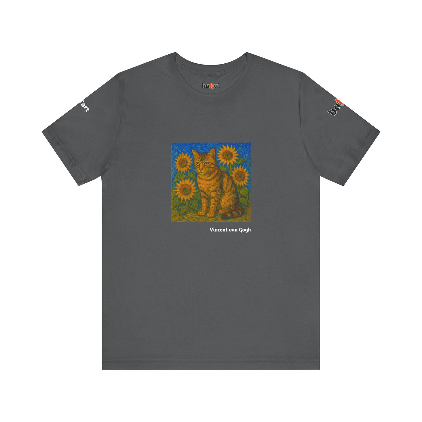 CATART Unisex Jersey Cat T-Shirt - Vincent van Gogh - Iconic Painting Reimagined with Cats
