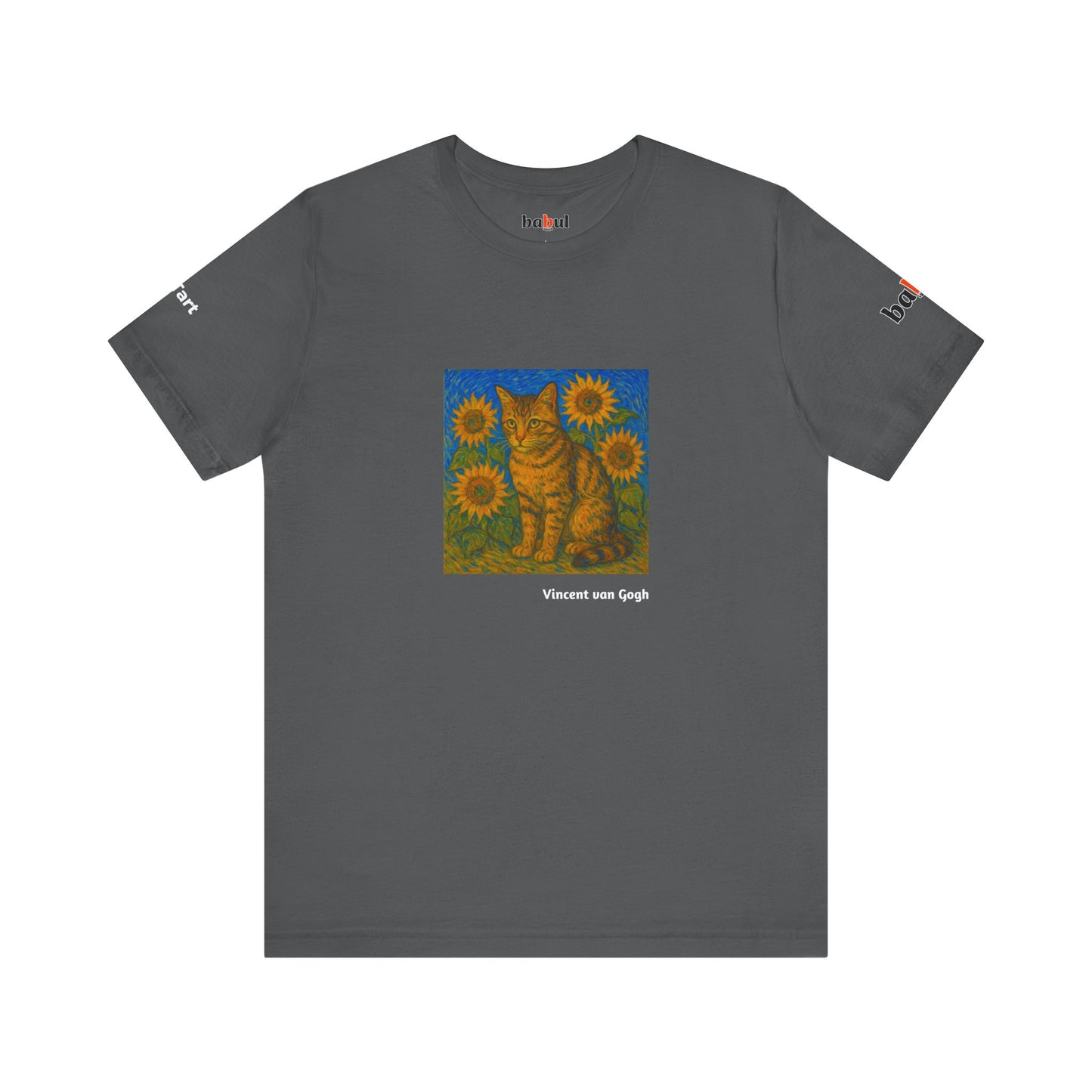 CATART Unisex Jersey Cat T-Shirt - Vincent van Gogh - Iconic Painting Reimagined with Cats