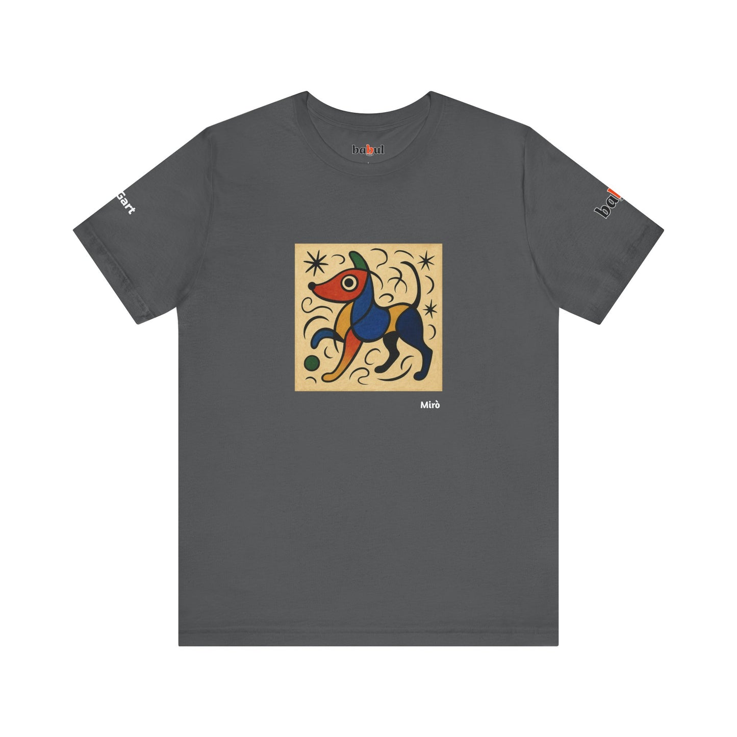 DOGART Unisex Jersey Dog T-Shirt - MIRO - Iconic Painting Reimagined with Dogs