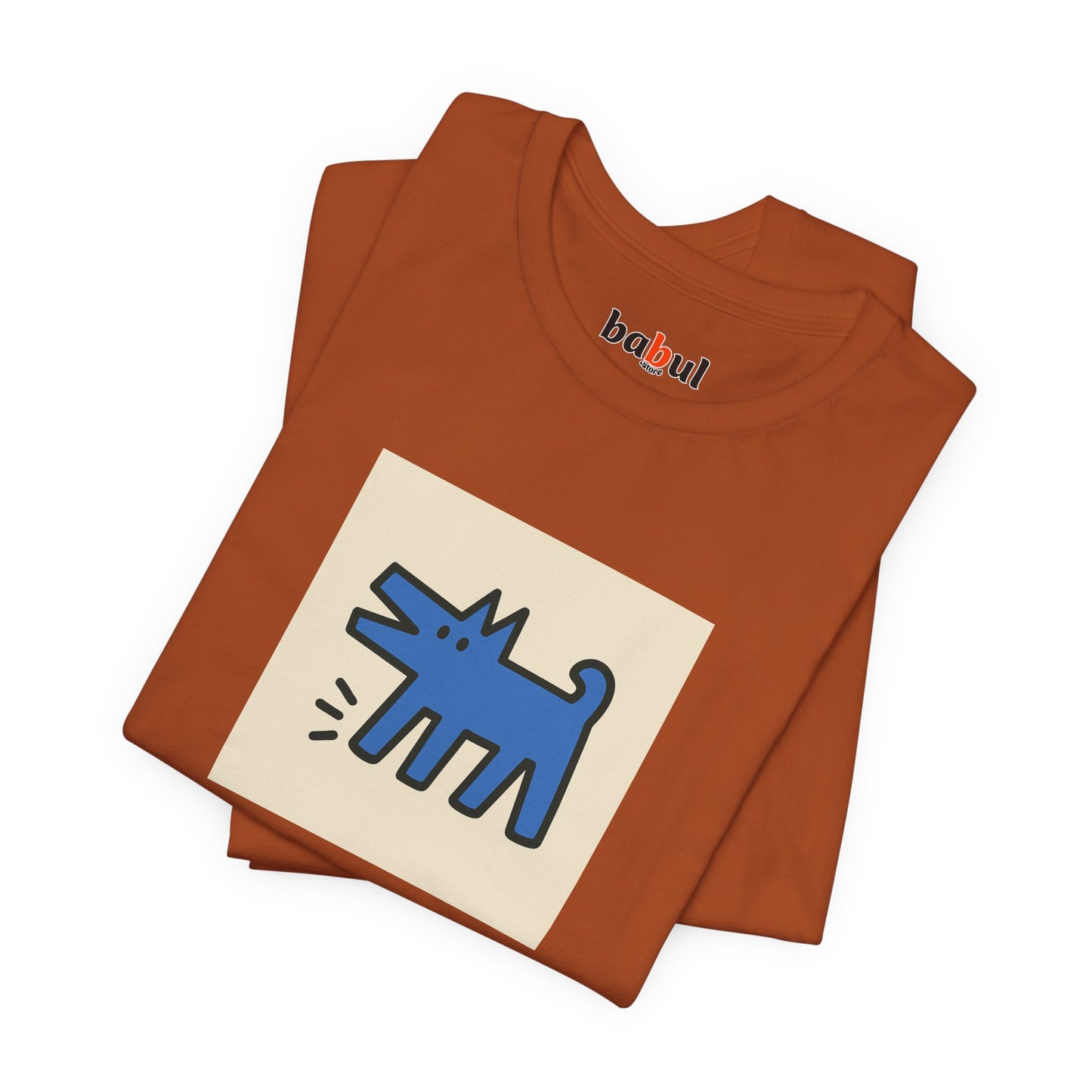 DOGART Unisex Jersey Cat T-Shirt - KEITH HARING - Iconic Painting Reimagined with Dogs