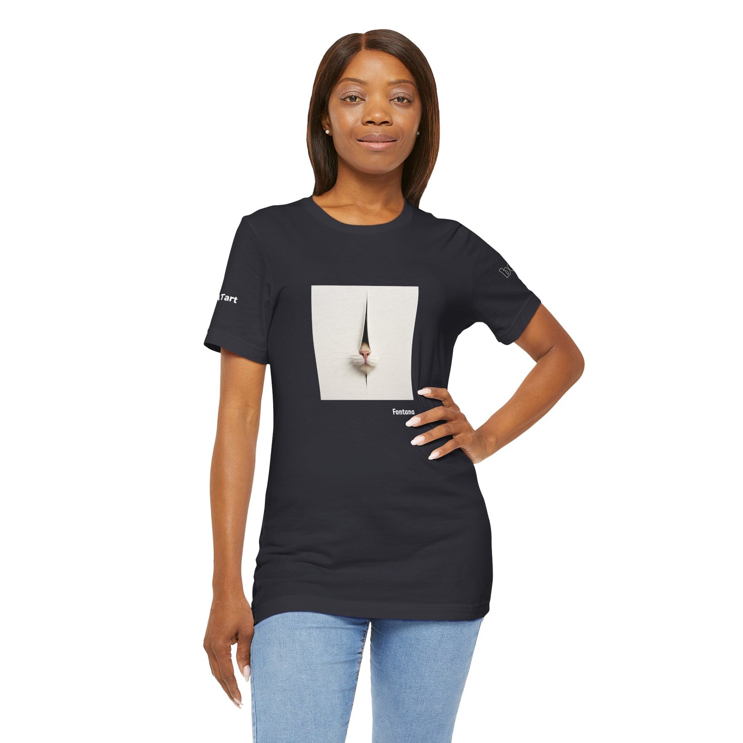 CATART Unisex Jersey Cat T-Shirt - FONTANA - Iconic Painting Reimagined with Cats