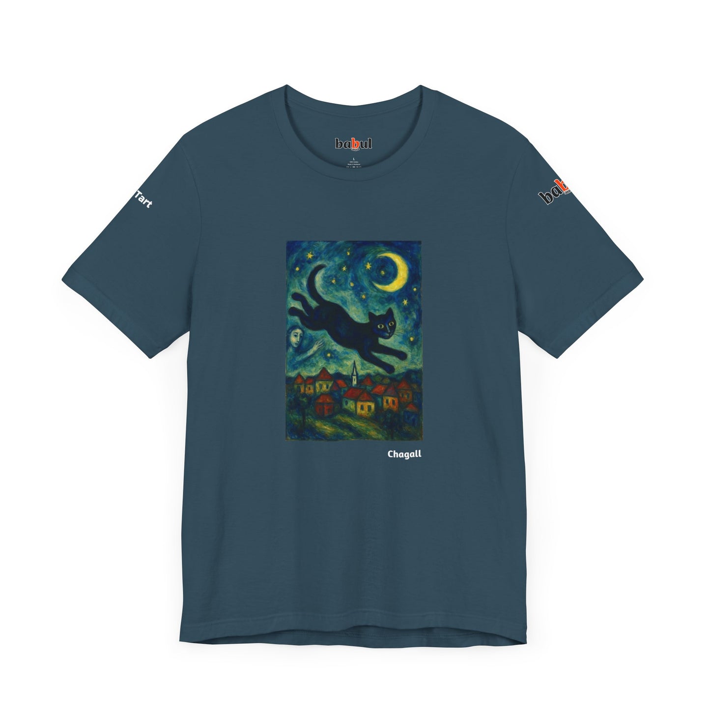 CATART Unisex Jersey Cat T-Shirt - MARC CHAGALL - Iconic Painting Reimagined with Cats