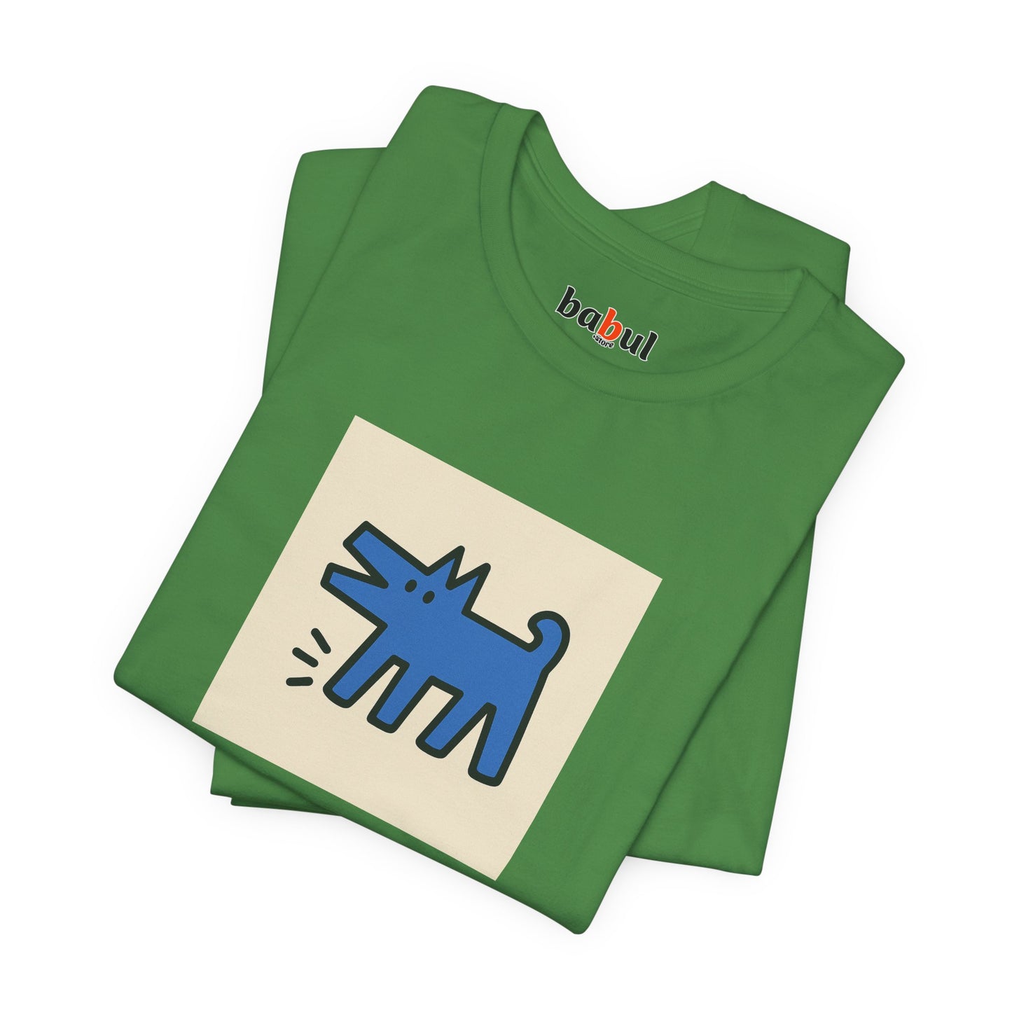 DOGART Unisex Jersey Cat T-Shirt - KEITH HARING - Iconic Painting Reimagined with Dogs