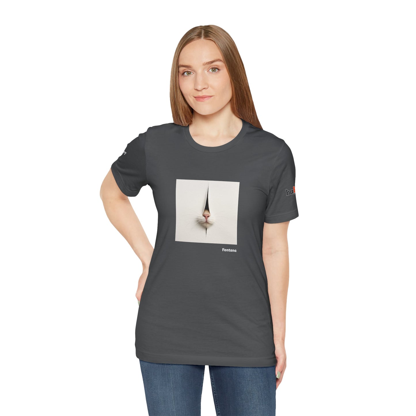 CATART Unisex Jersey Cat T-Shirt - FONTANA - Iconic Painting Reimagined with Cats