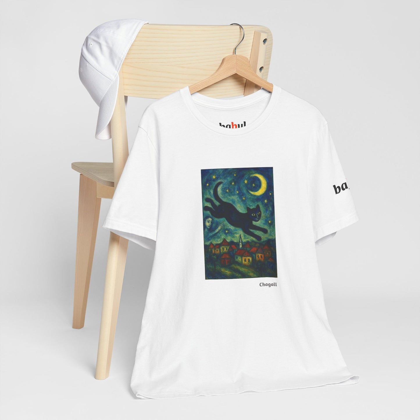 CATART Unisex Jersey Cat T-Shirt - MARC CHAGALL - Iconic Painting Reimagined with Cats