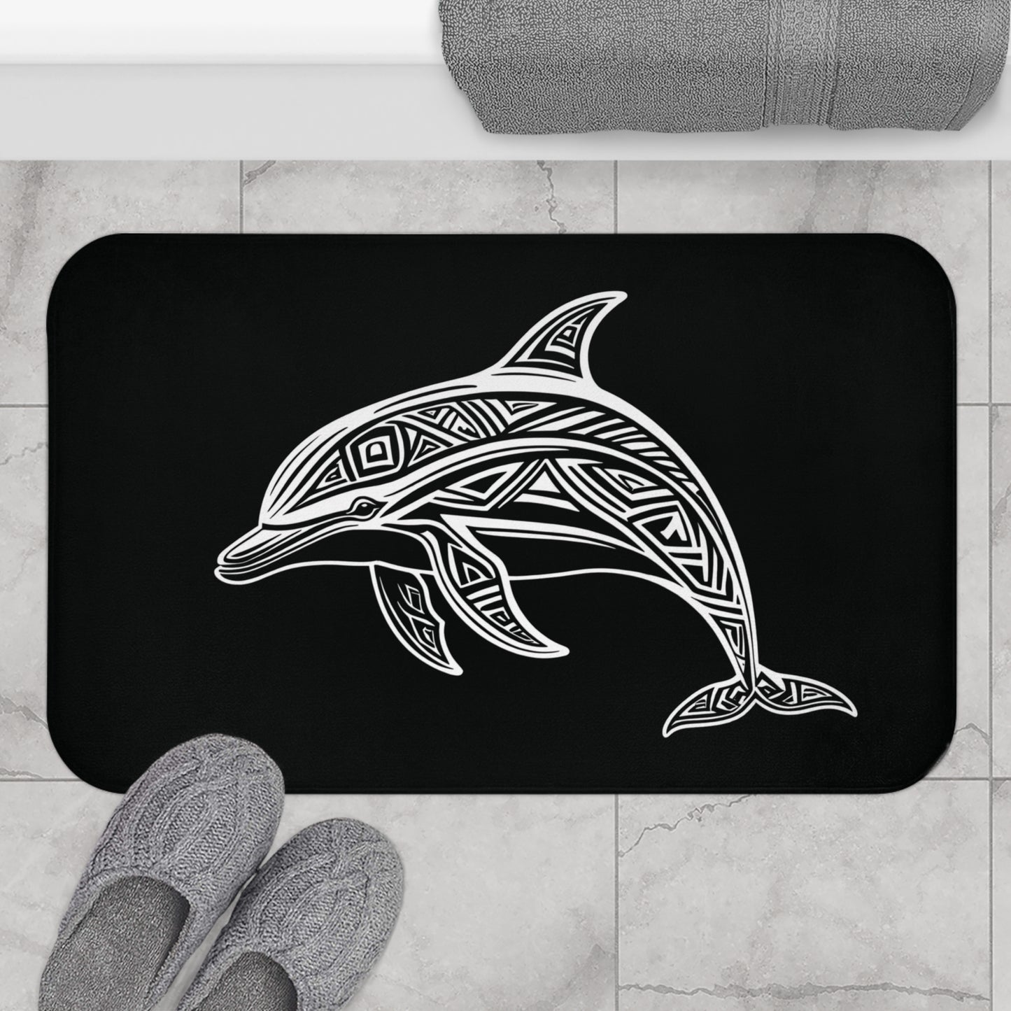 Tribal Bath Mat. Ocean Energy, Tribal Style