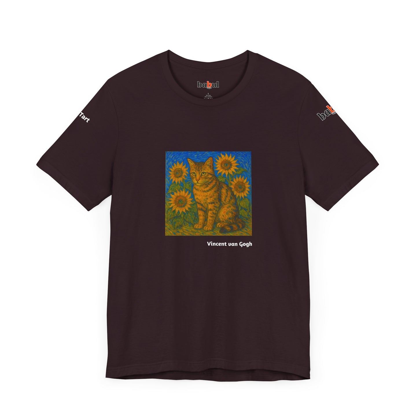 CATART Unisex Jersey Cat T-Shirt - Vincent van Gogh - Iconic Painting Reimagined with Cats