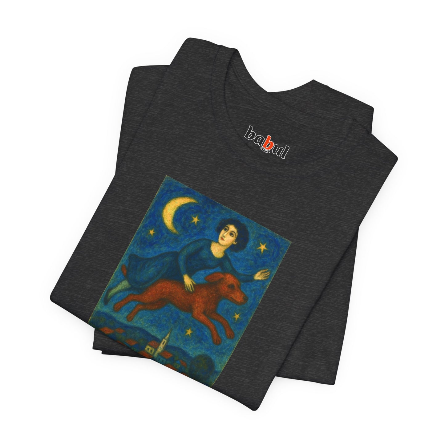 DOGART Unisex Jersey Dog T-Shirt - MARC CHAGALL - Iconic Painting Reimagined with Dogs