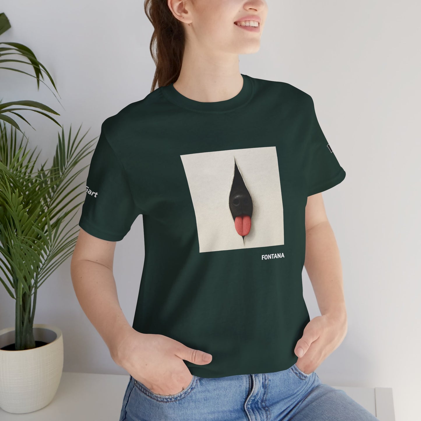 DOGART Unisex Jersey Dog T-Shirt - FONTANA - Iconic Painting Reimagined with Dogs