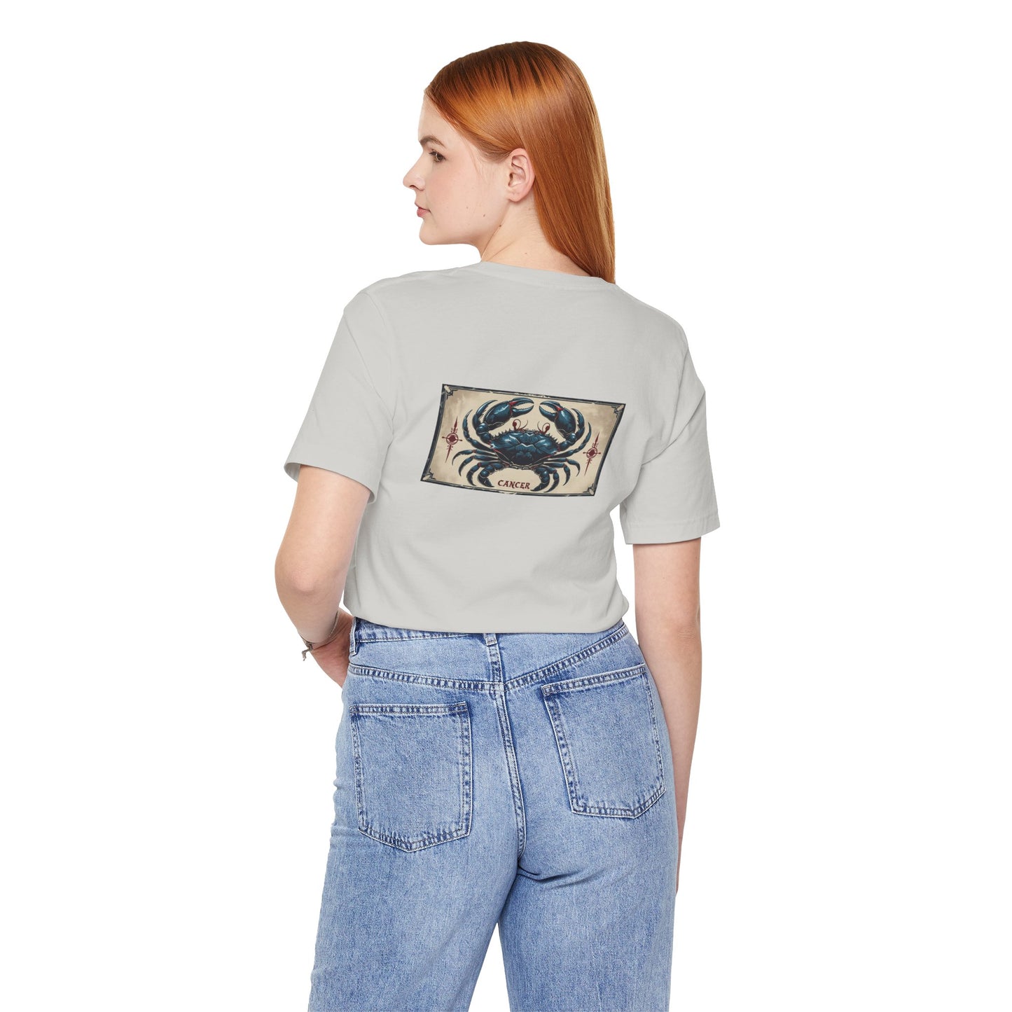 Cancer - Gothic Zodiac T-Shirt. Blue graphic on the back. Zodiac in the Shadows