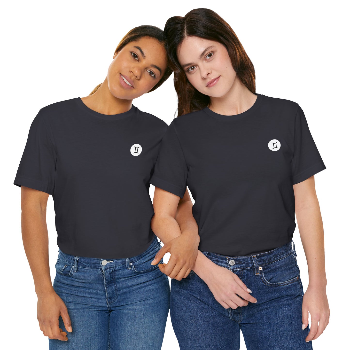 Gemini - Gothic Zodiac T-Shirt. Blue graphic on the back. Zodiac in the Shadows