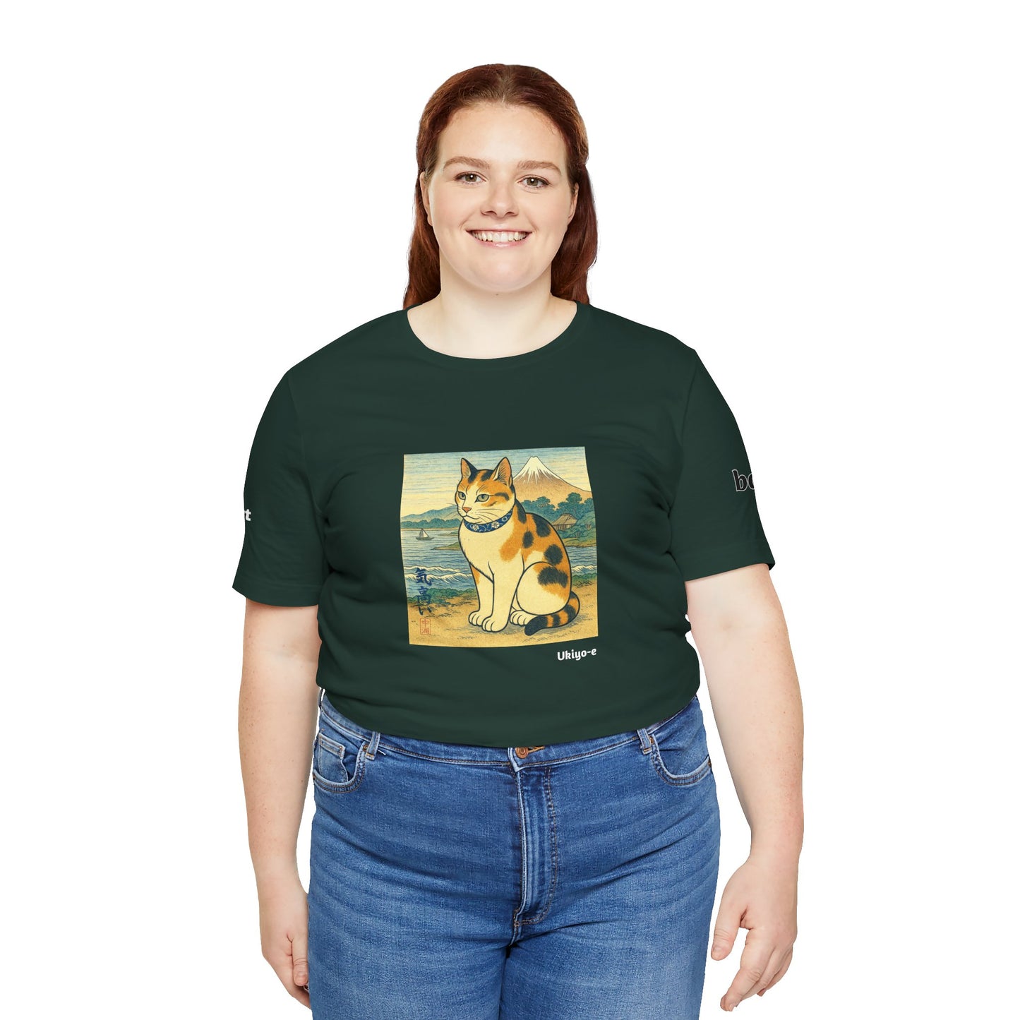 CATART Unisex Jersey Cat T-Shirt - UKIYO-E Japanese art Style - Iconic Painting Reimagined with Cats
