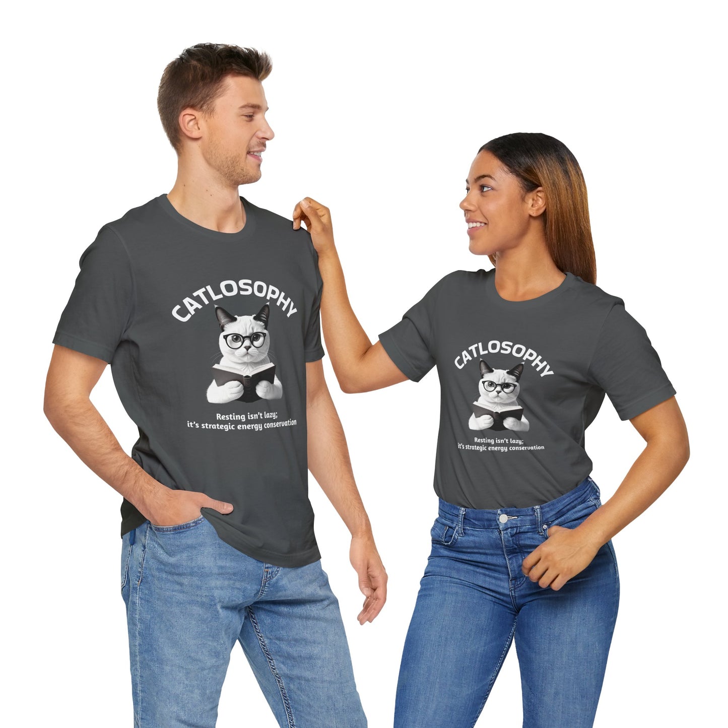 Catlosophy Unisex Jersey Short Sleeve Tee – "Resting isn't Lazy" Design