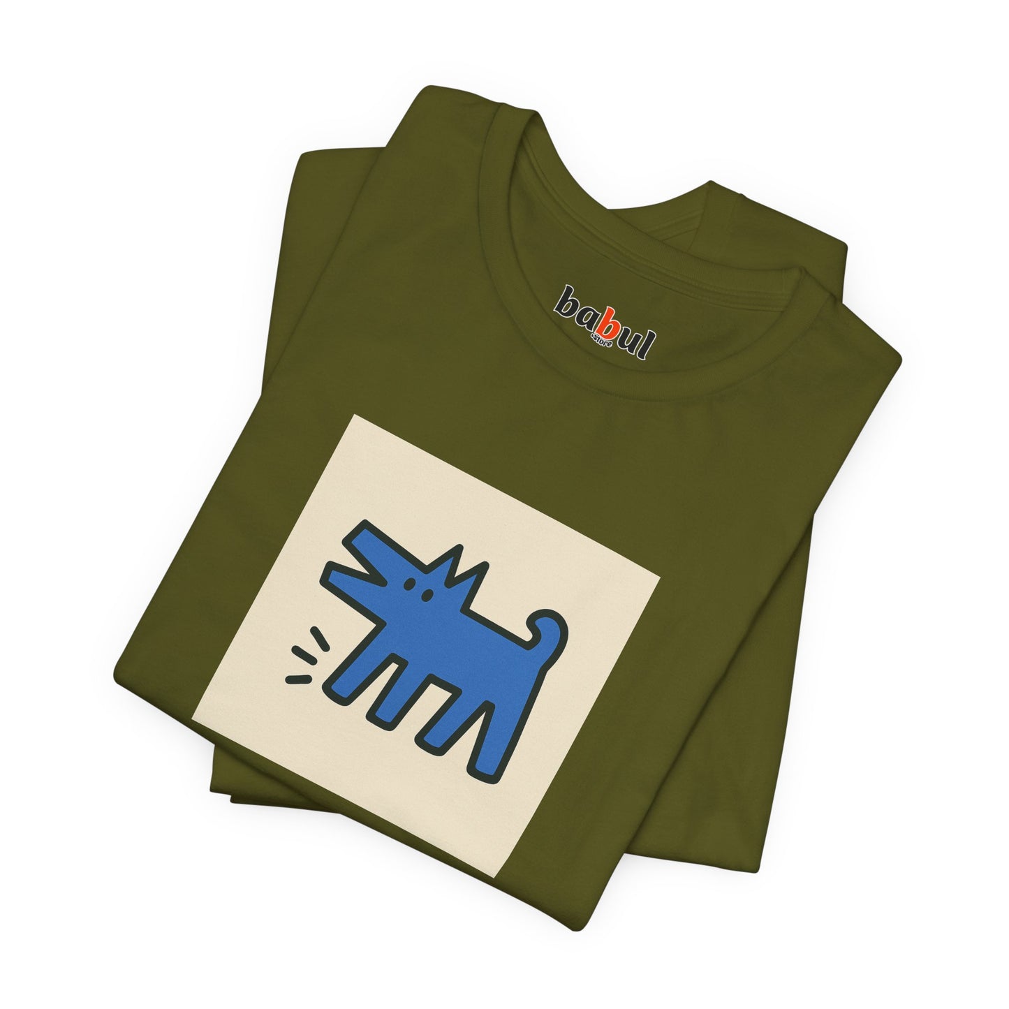 DOGART Unisex Jersey Cat T-Shirt - KEITH HARING - Iconic Painting Reimagined with Dogs