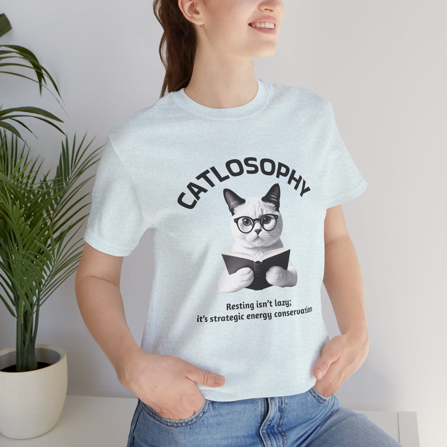 Catlosophy Unisex Jersey Short Sleeve Tee – "Resting isn't Lazy" Design