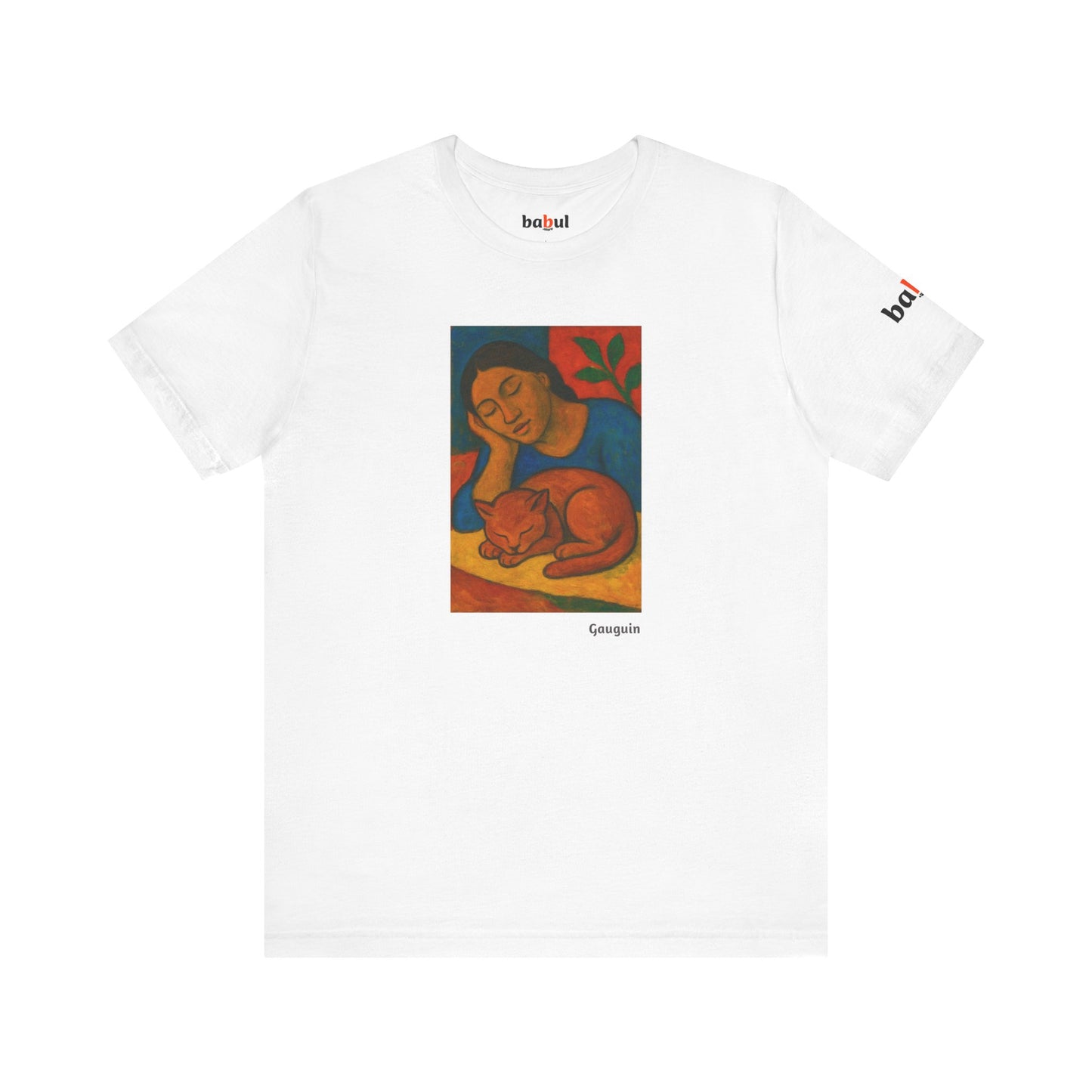 CATART Unisex Jersey Cat T-Shirt - GAUGUIN - Iconic Painting Reimagined with Cats
