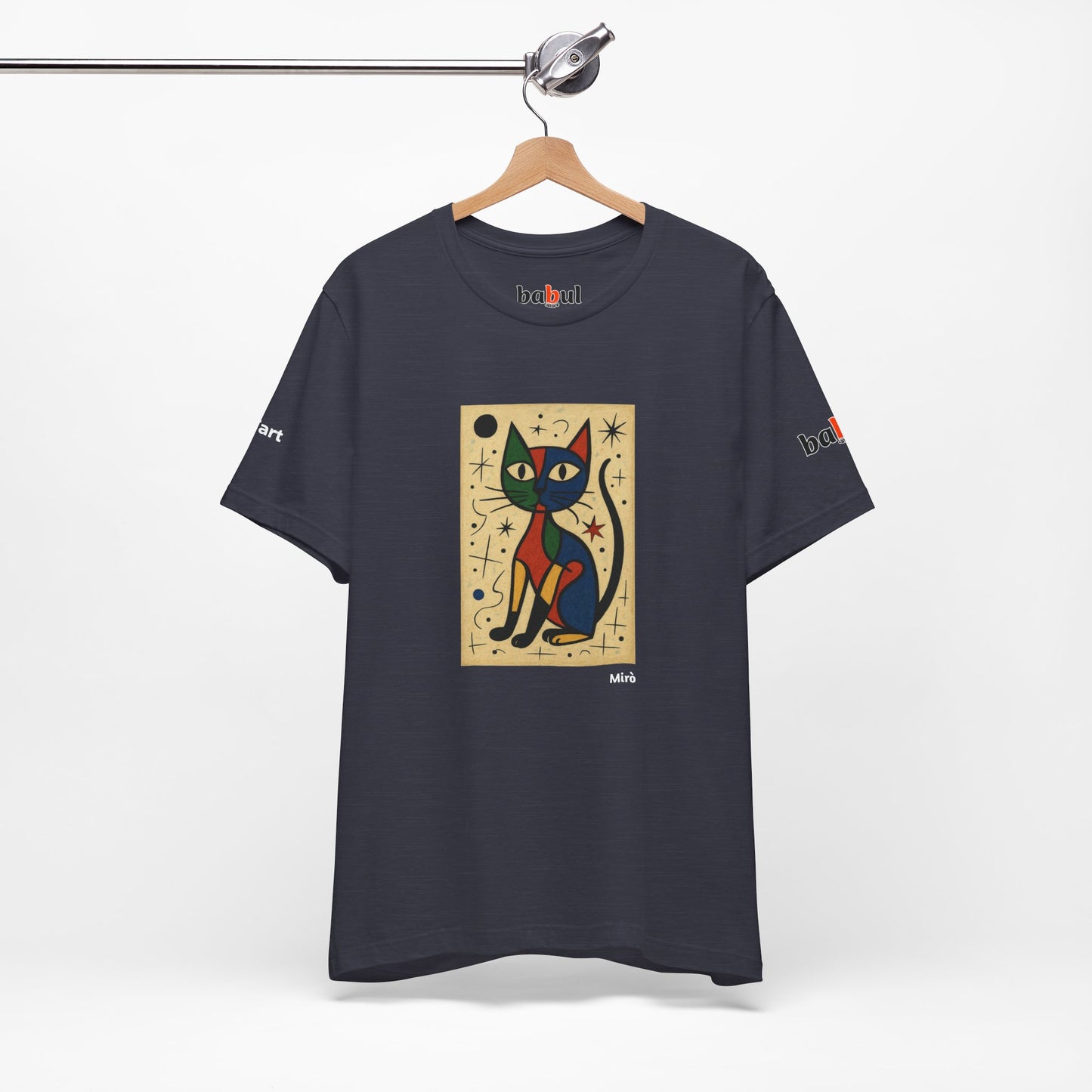 CATART Unisex Jersey Cat T-Shirt - MIRO - Iconic Painting Reimagined with Cats