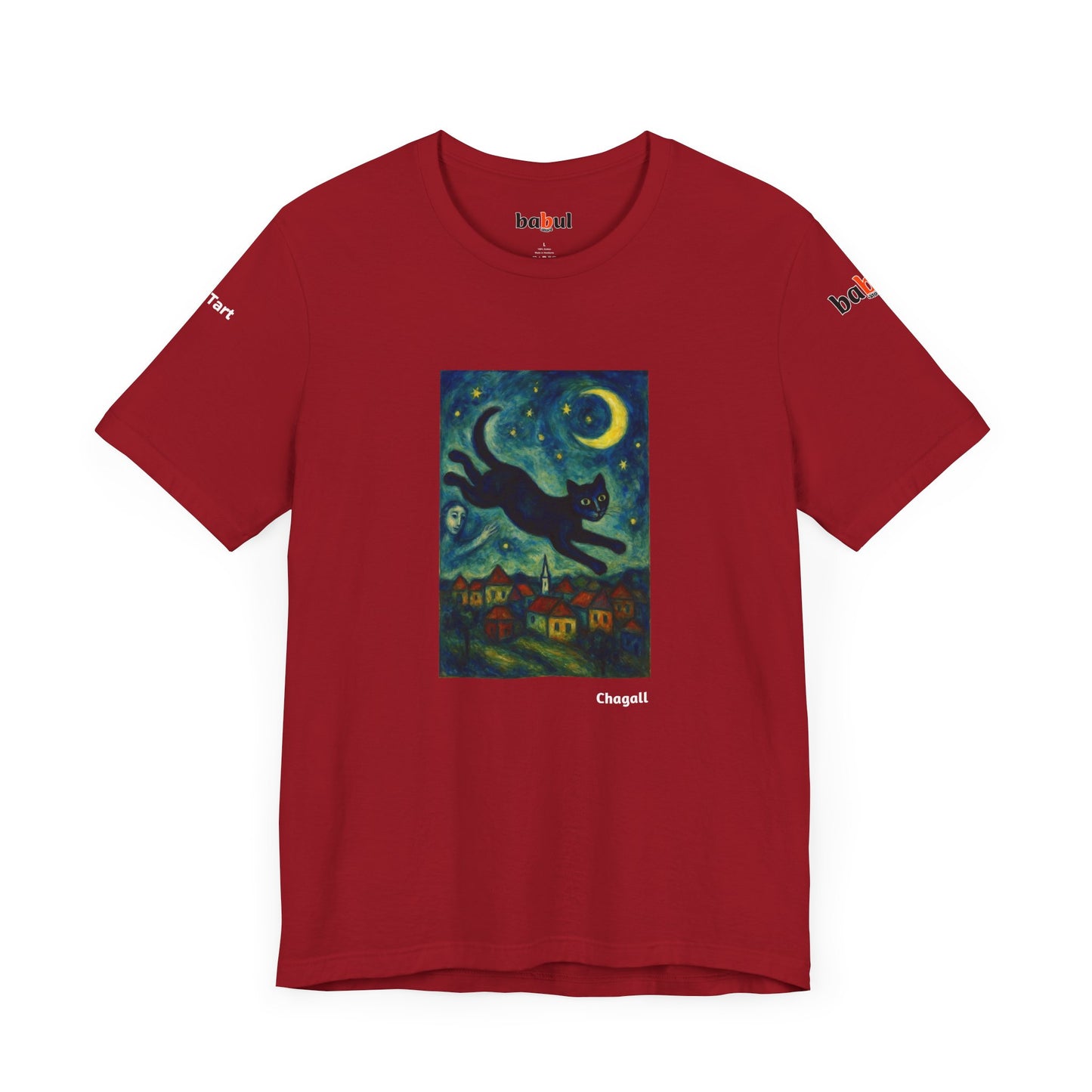CATART Unisex Jersey Cat T-Shirt - MARC CHAGALL - Iconic Painting Reimagined with Cats