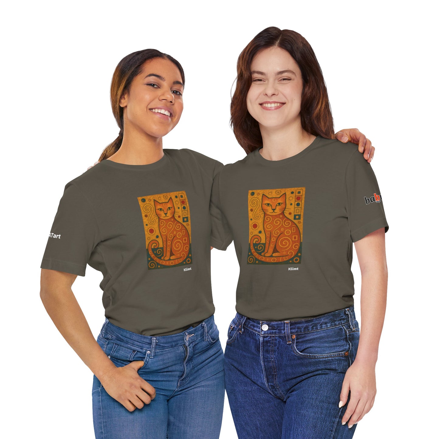 CATART Unisex Jersey Cat T-Shirt - KLIMT - Iconic Painting Reimagined with Cats