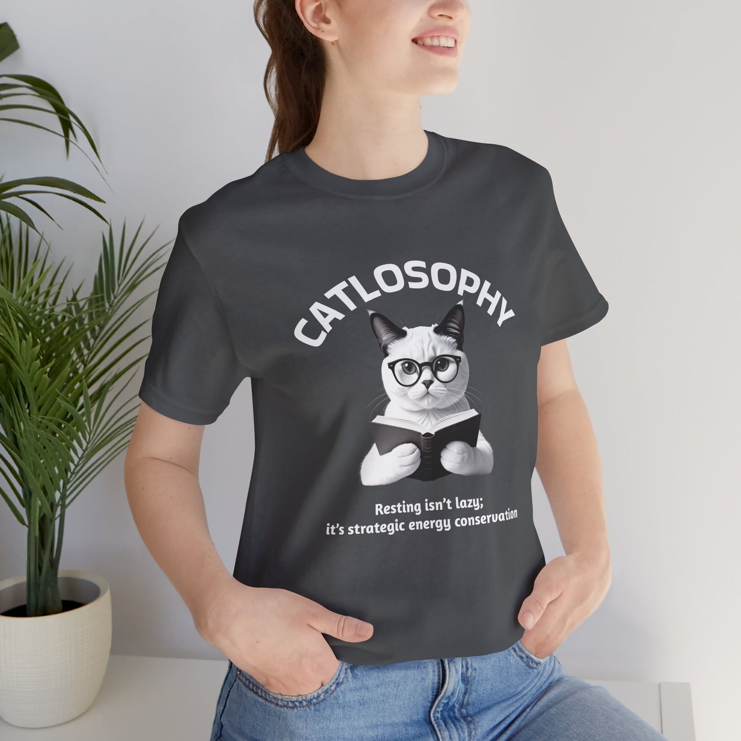 Catlosophy Unisex Jersey Short Sleeve Tee – "Resting isn't Lazy" Design