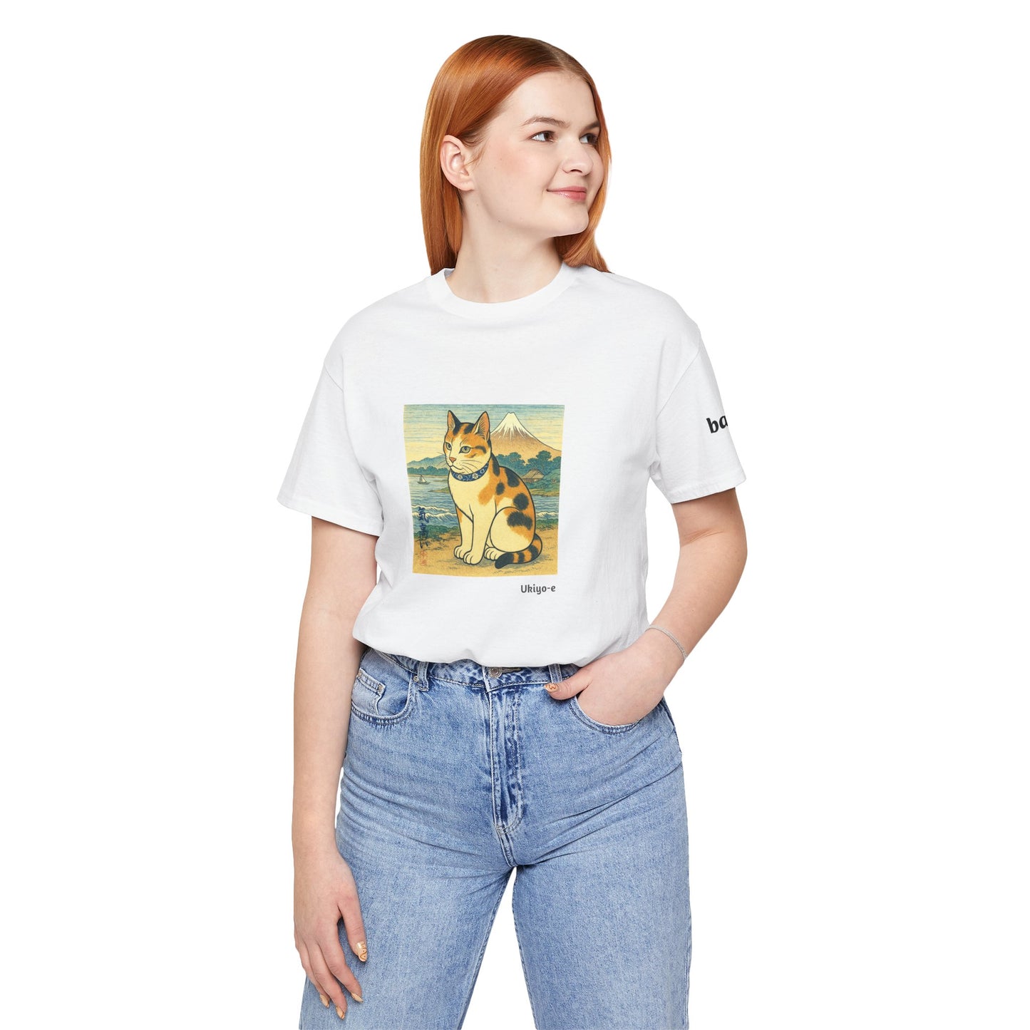 CATART Unisex Jersey Cat T-Shirt - UKIYO-E Japanese art Style - Iconic Painting Reimagined with Cats