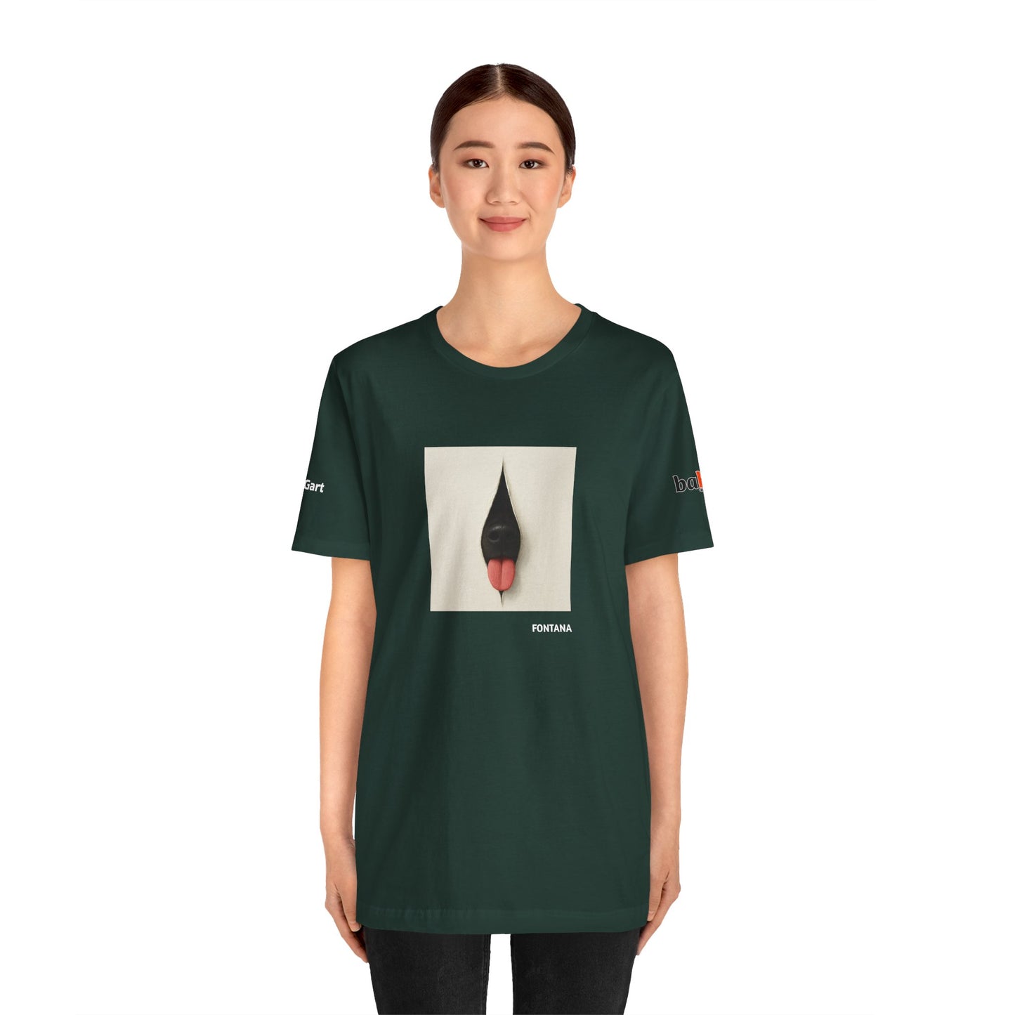DOGART Unisex Jersey Dog T-Shirt - FONTANA - Iconic Painting Reimagined with Dogs