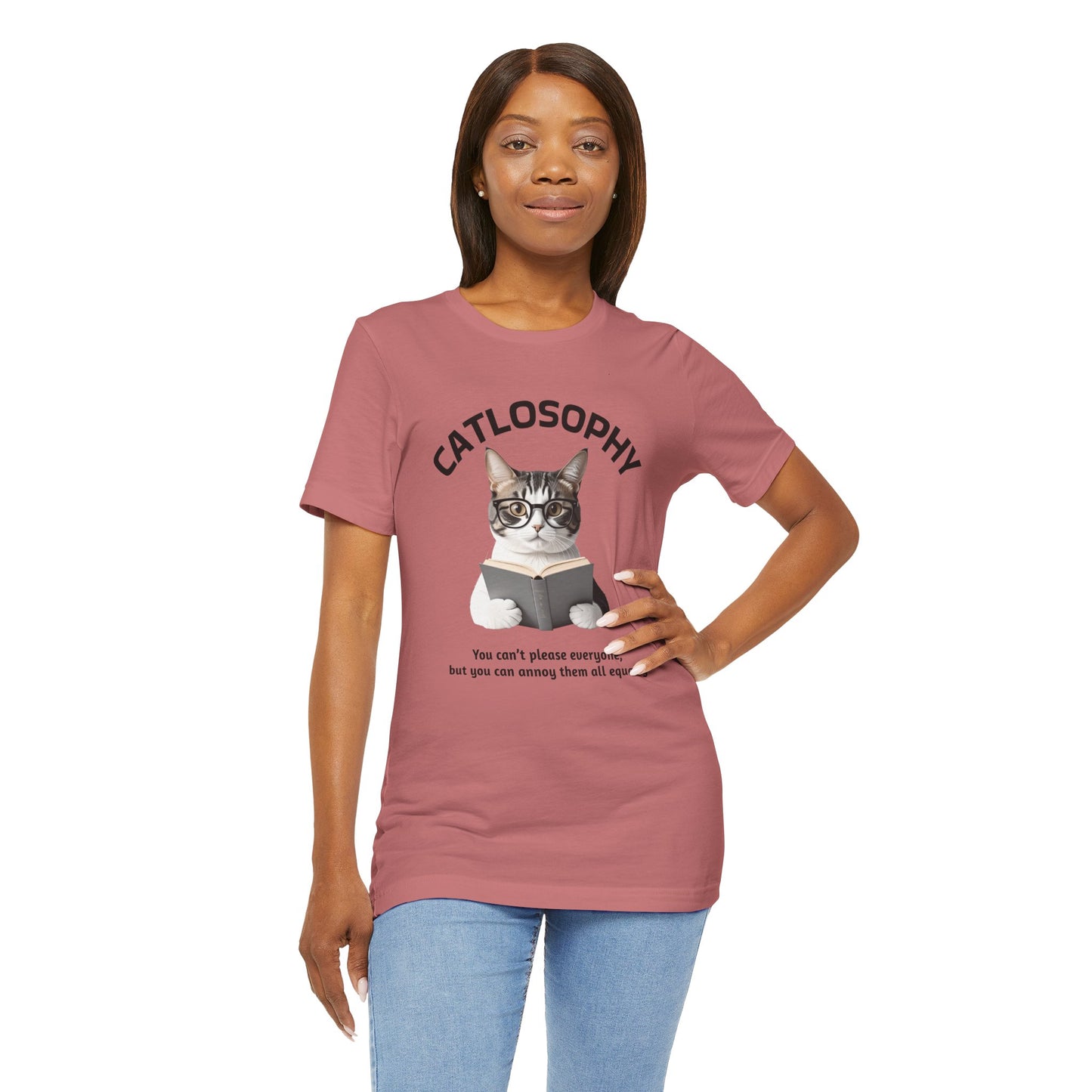 Catlosophy Unisex Jersey Short Sleeve Tee – "You can't please everyone" Design
