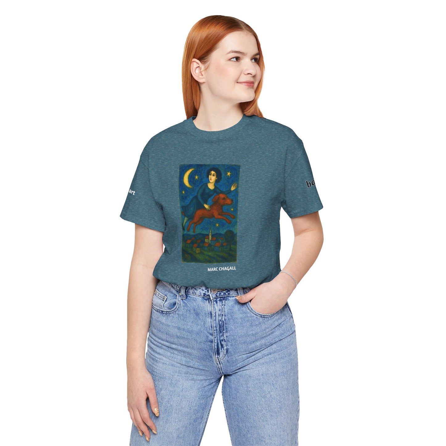 DOGART Unisex Jersey Dog T-Shirt - MARC CHAGALL - Iconic Painting Reimagined with Dogs