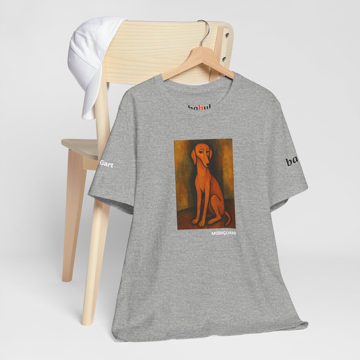 DOGART Unisex Jersey DOG T-Shirt - MODIGLIANI - Iconic Painting Reimagined with Dogs