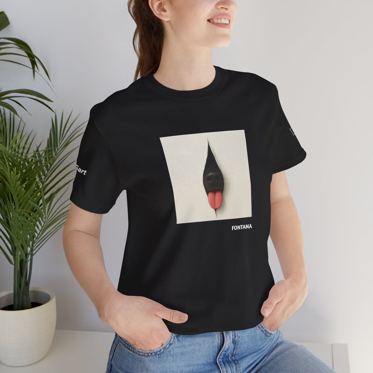DOGART Unisex Jersey Dog T-Shirt - FONTANA - Iconic Painting Reimagined with Dogs