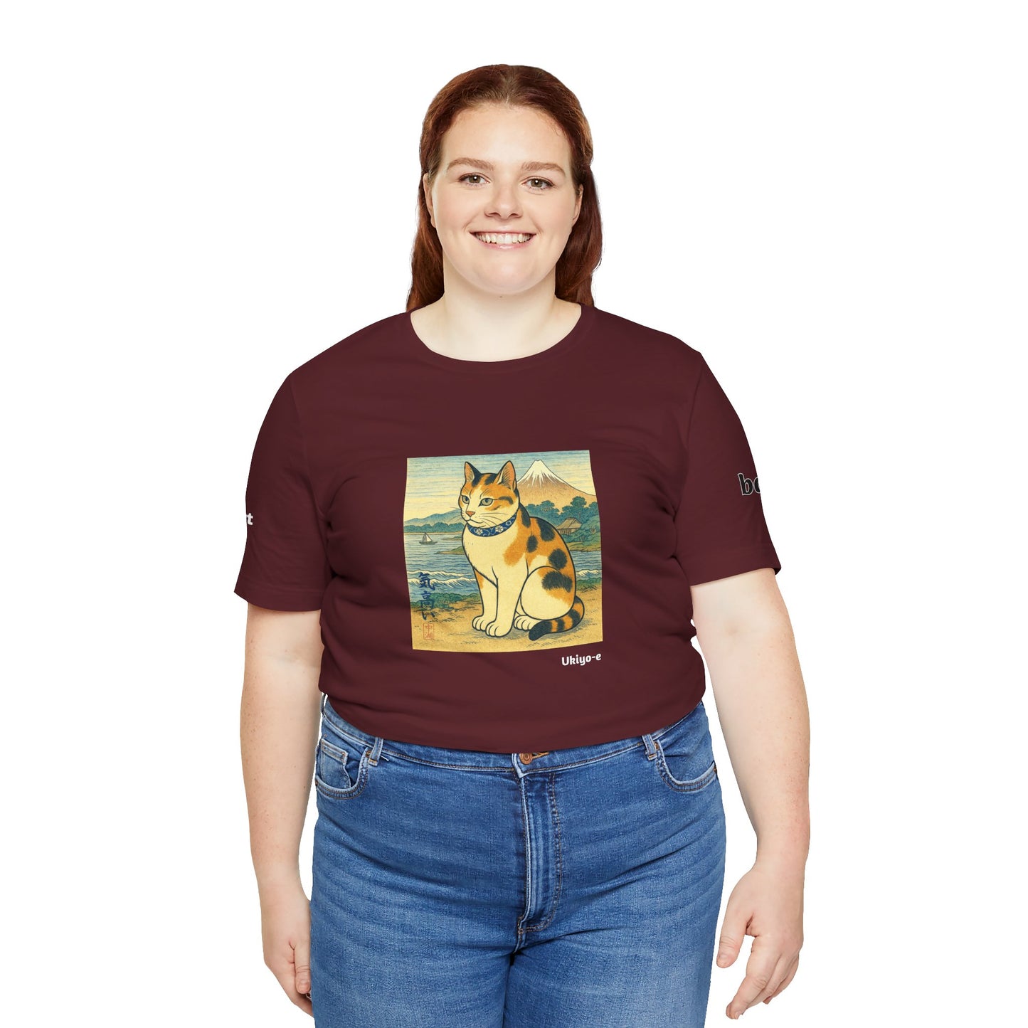 CATART Unisex Jersey Cat T-Shirt - UKIYO-E Japanese art Style - Iconic Painting Reimagined with Cats