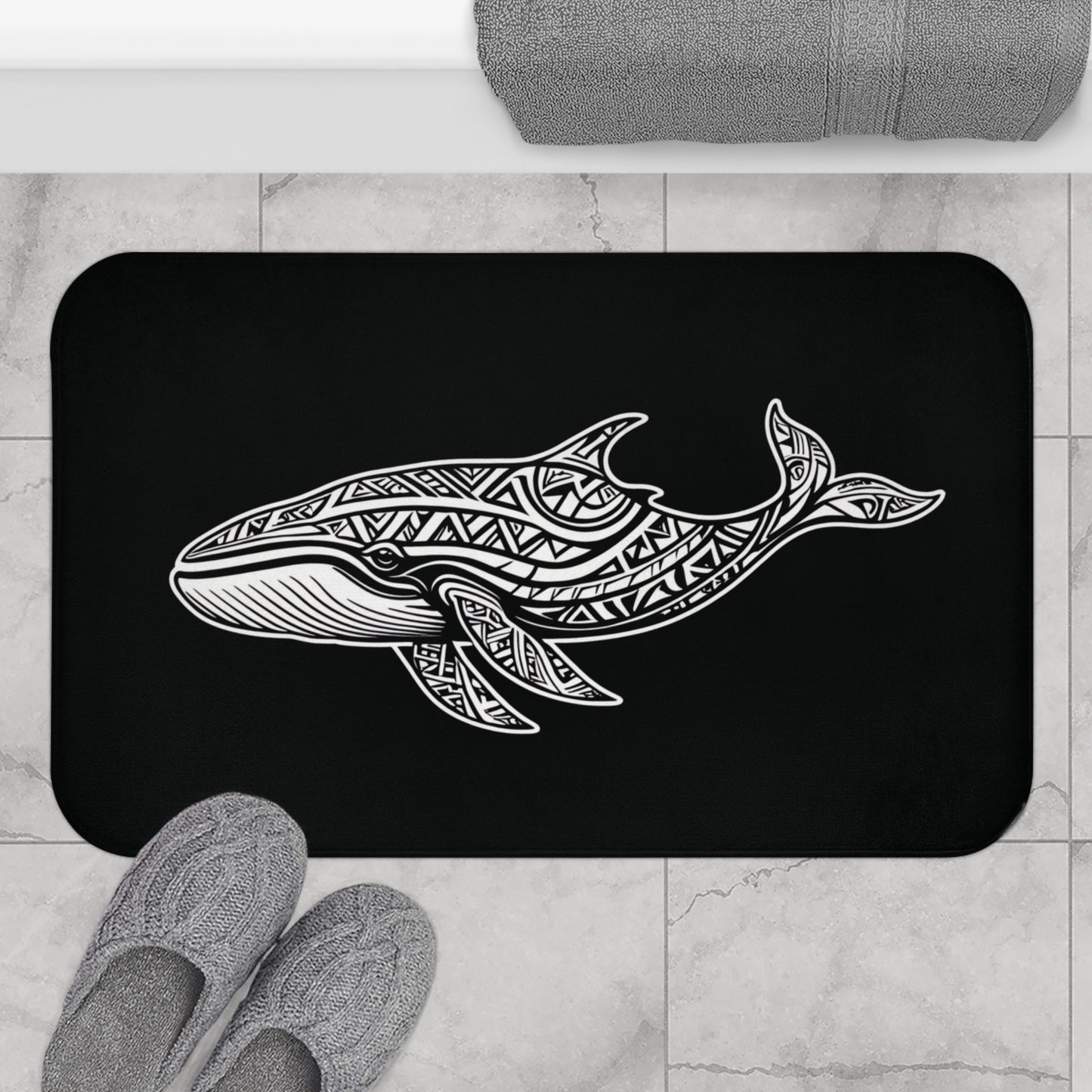 Tribal Bath Mat. Ocean Energy, Tribal Style