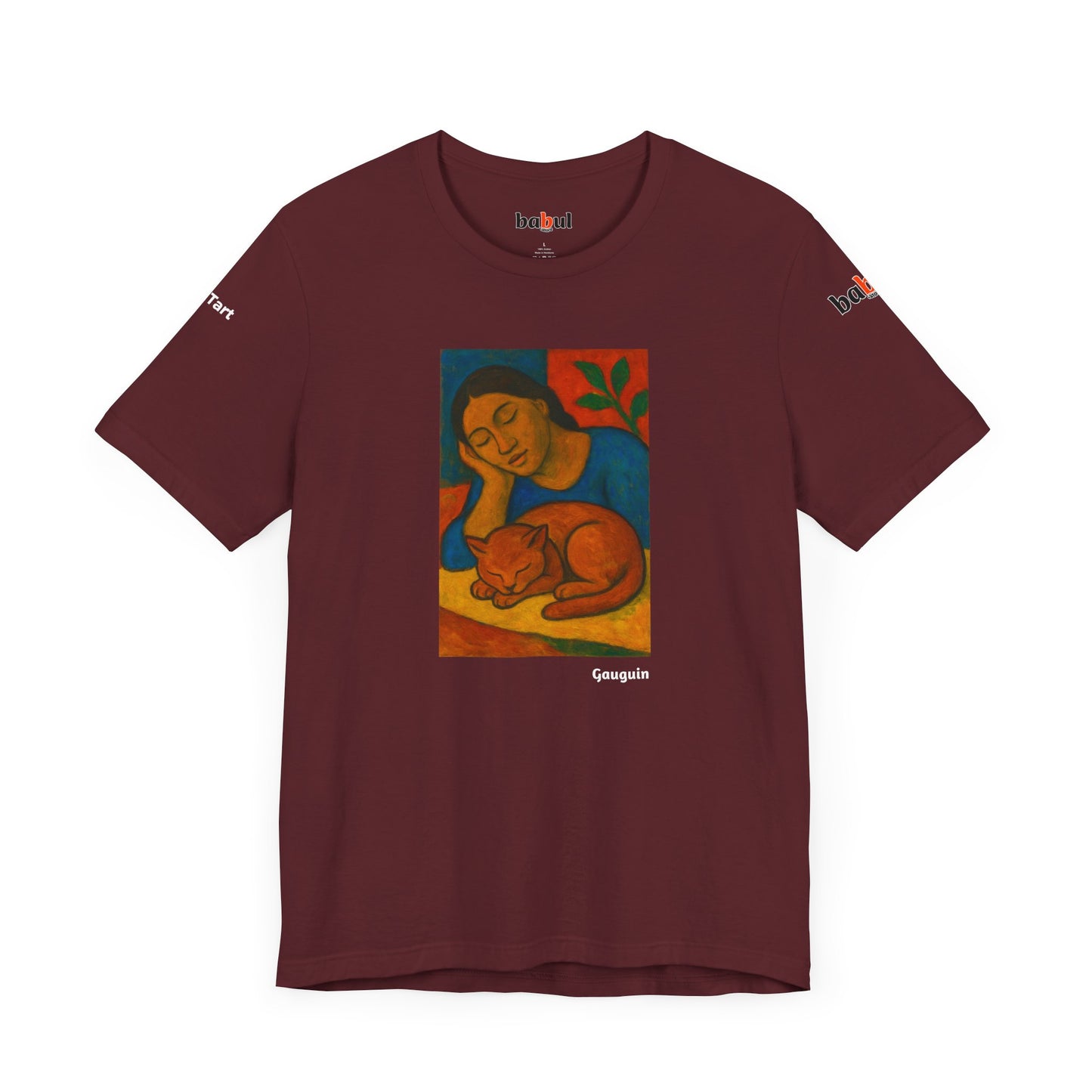 CATART Unisex Jersey Cat T-Shirt - GAUGUIN - Iconic Painting Reimagined with Cats