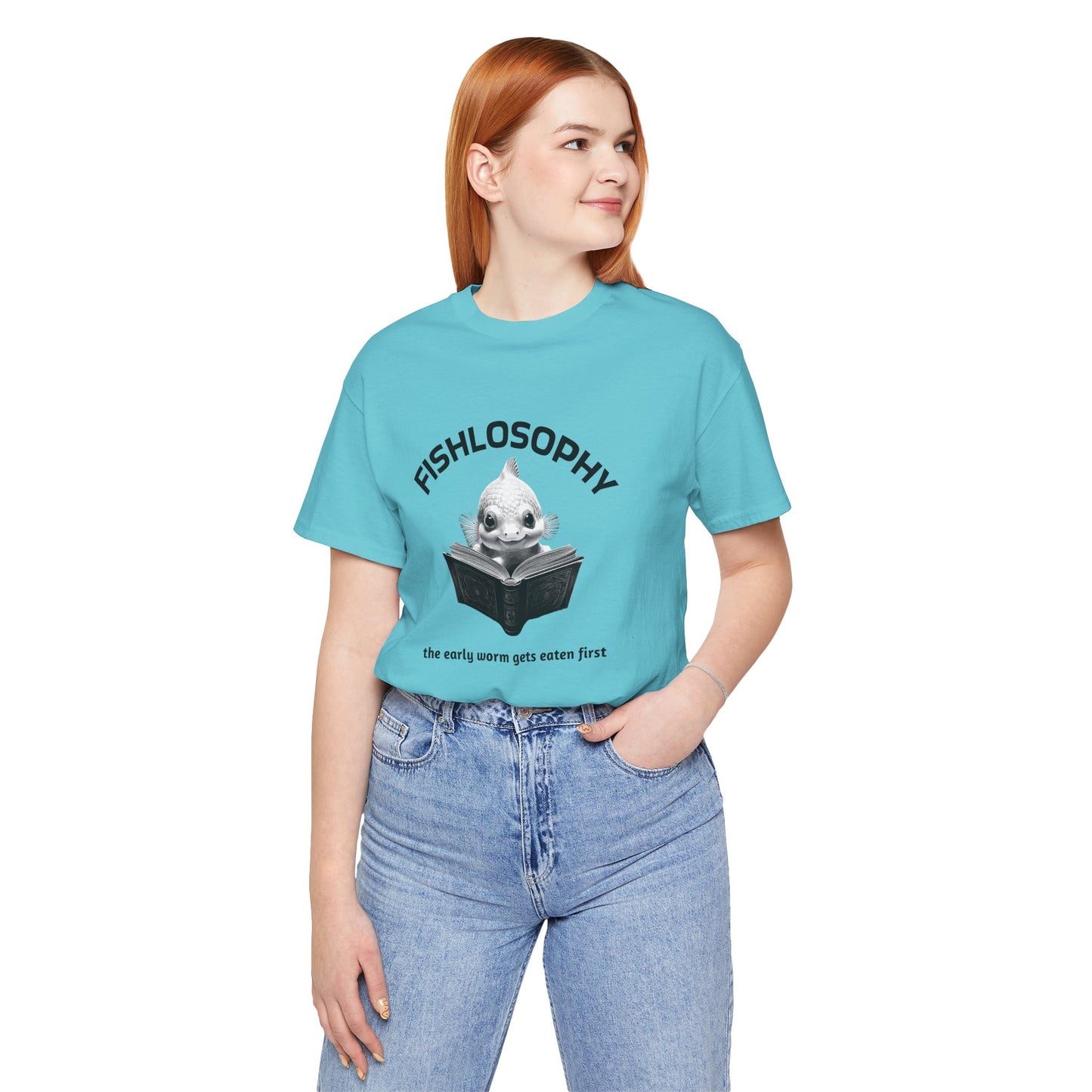 Fishlosophy Unisex Jersey Short Sleeve Tee – The Early Worms Get Eaten First