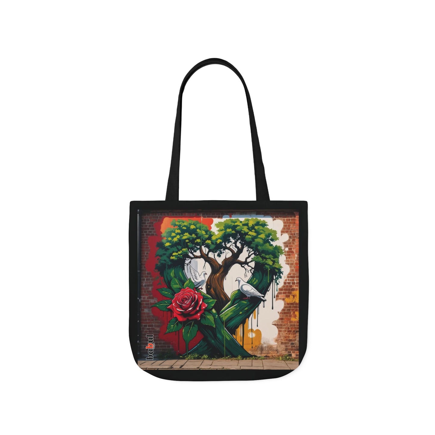 Artistic Surge - Eco-Friendly Canvas Tote Bag - HEART WITH ROSE