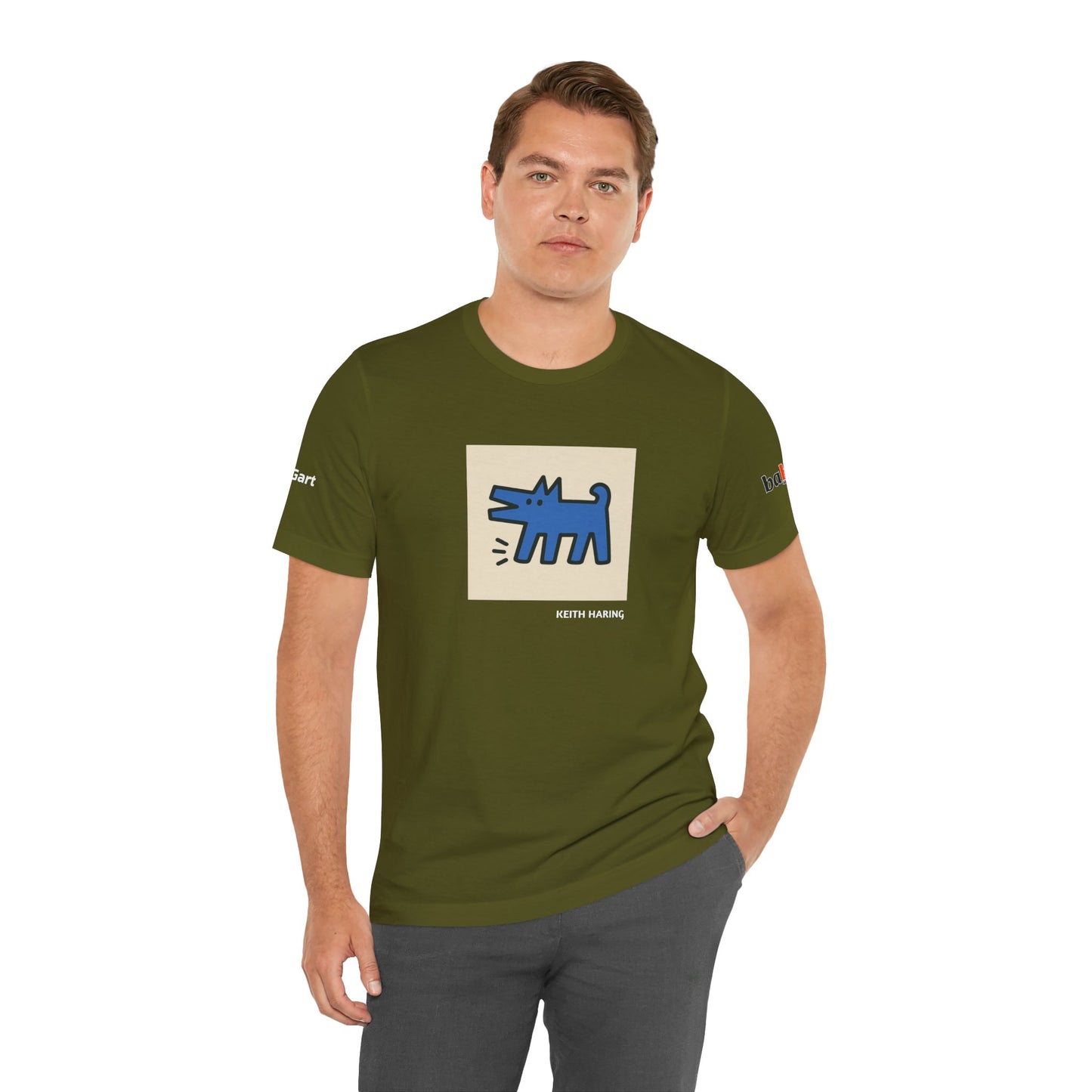 DOGART Unisex Jersey Dog T-Shirt - KEITH HARING - Iconic Painting Reimagined with Dogs