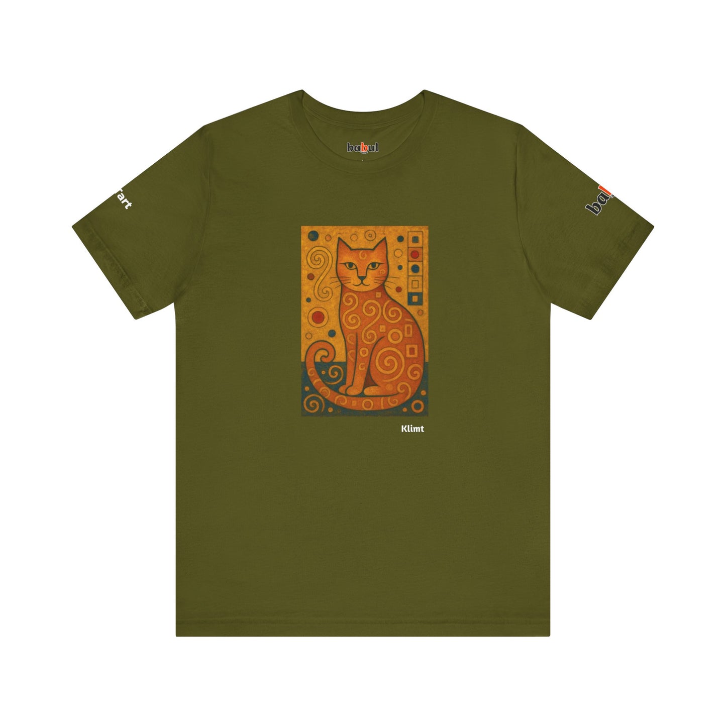CATART Unisex Jersey Cat T-Shirt - KLIMT - Iconic Painting Reimagined with Cats