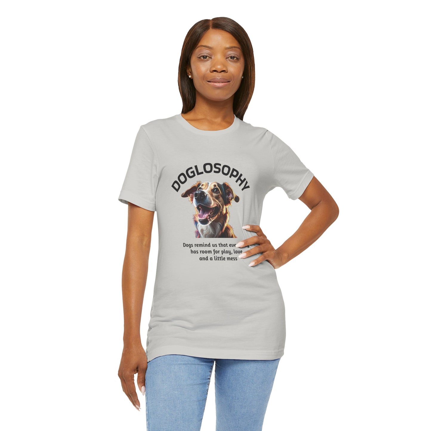 Doglosophy Unisex Jersey Short Sleeve Tee – "Dog Remind Us" Design