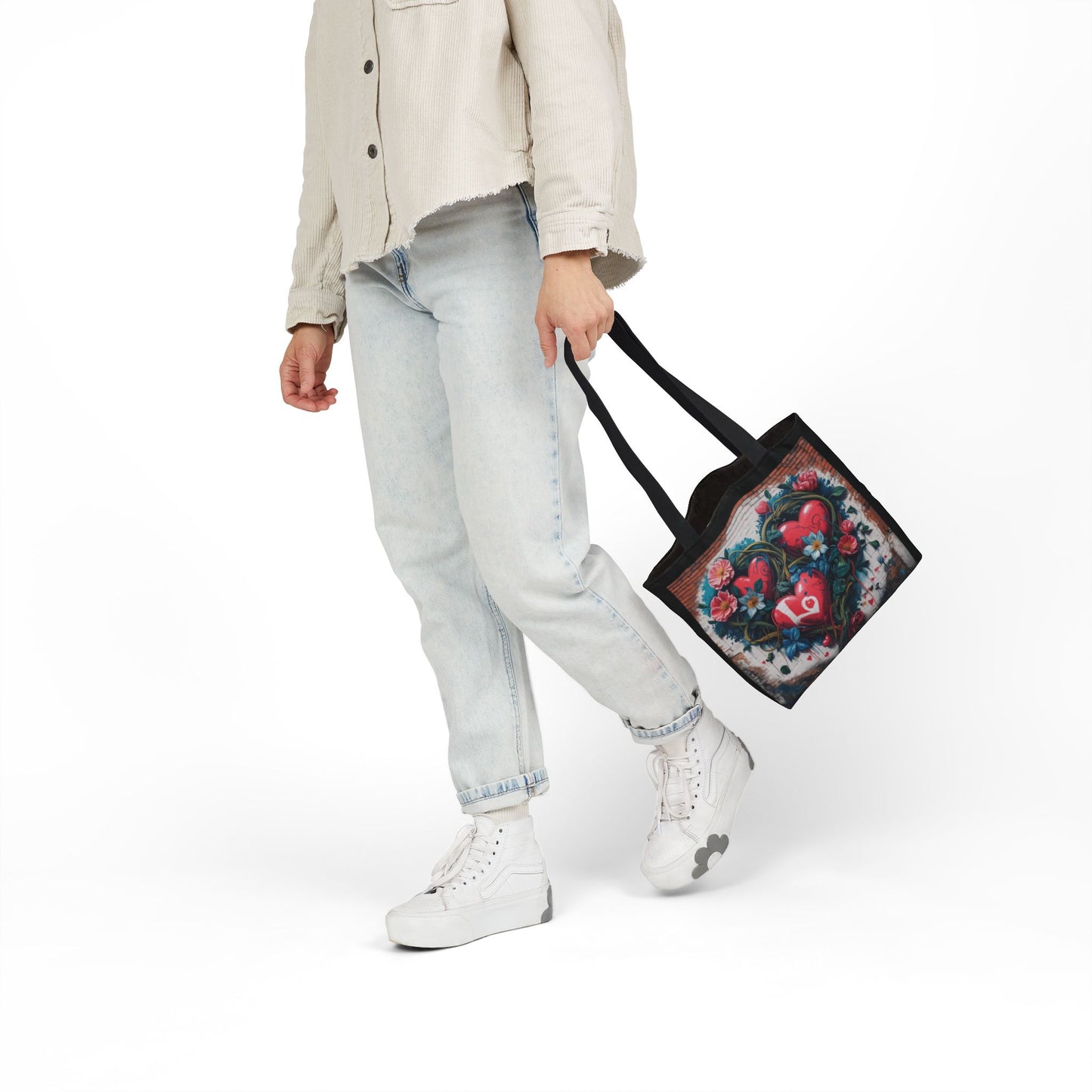 Artistic Surge - Eco-Friendly Canvas Tote Bag - LOVE HEARTS