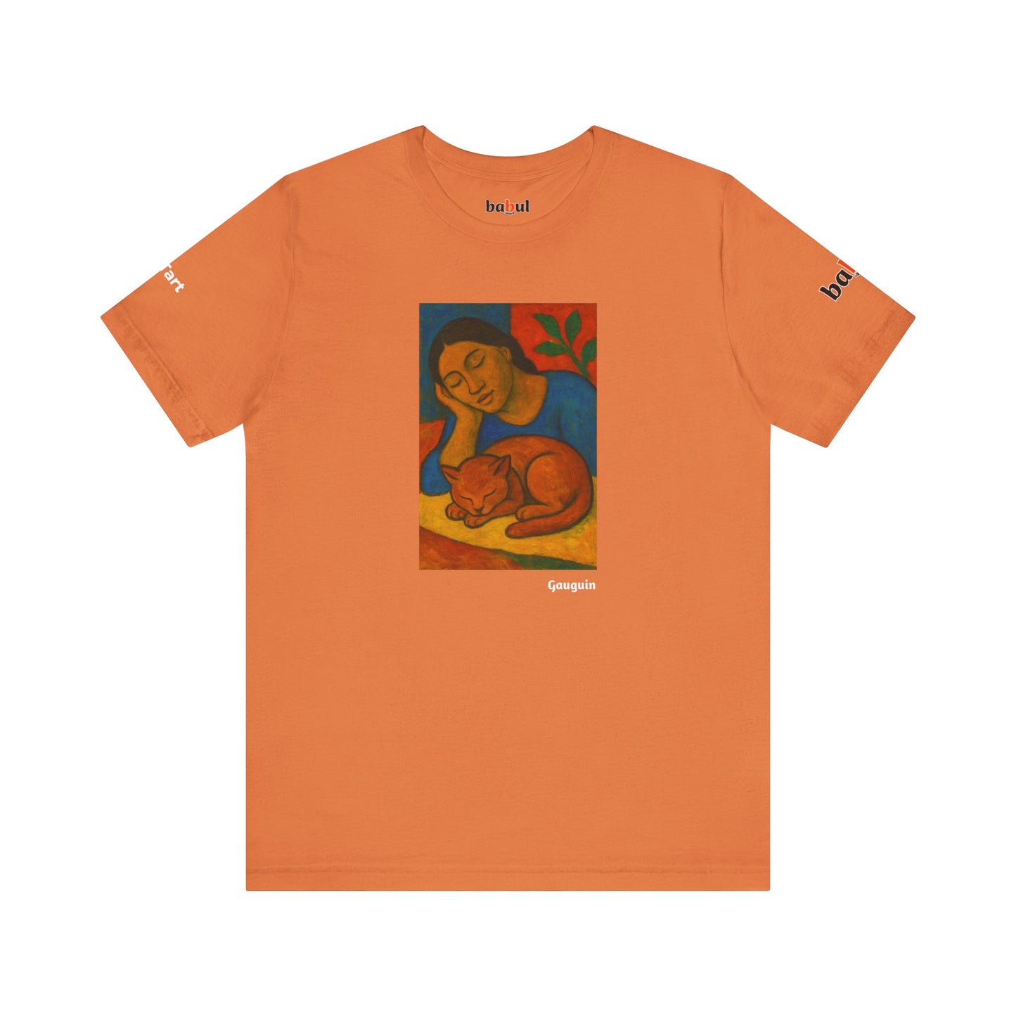 CATART Unisex Jersey Cat T-Shirt - GAUGUIN - Iconic Painting Reimagined with Cats