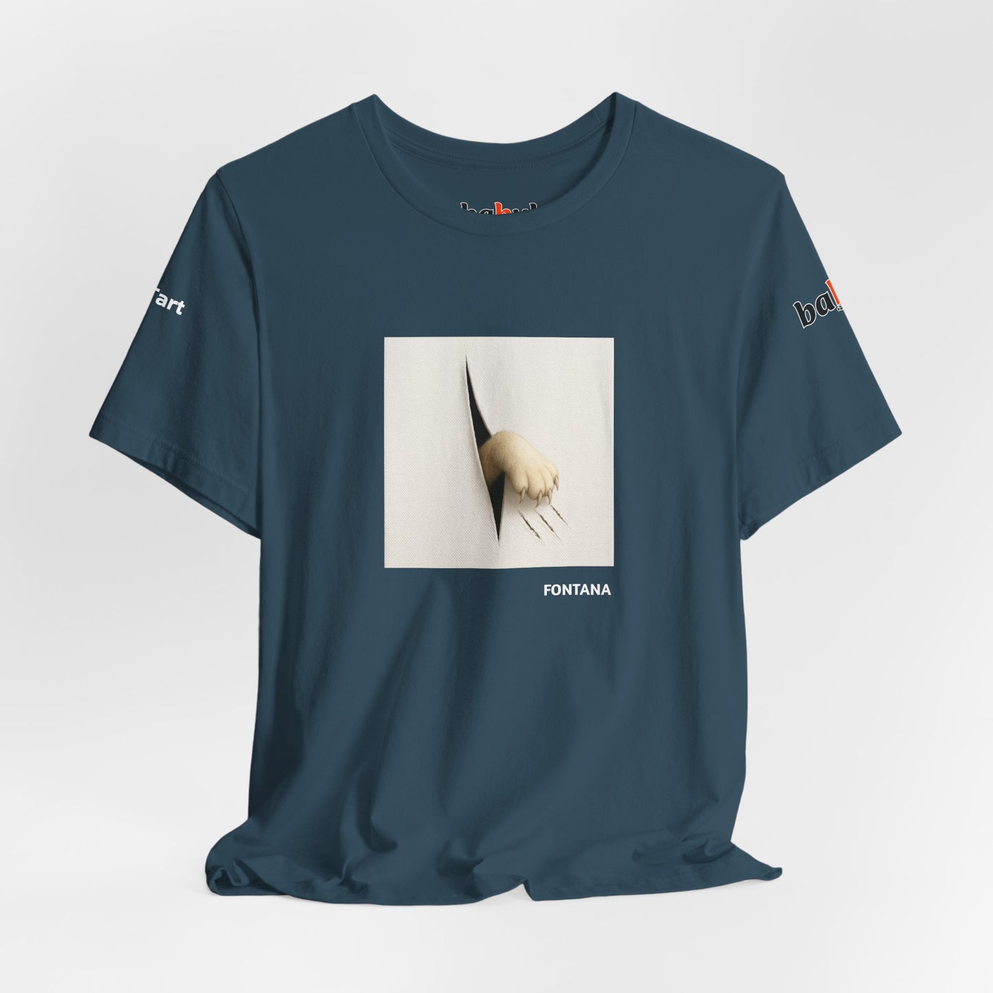 CATART Unisex Jersey Cat T-Shirt - FONTANA - Iconic Painting Reimagined with Cats