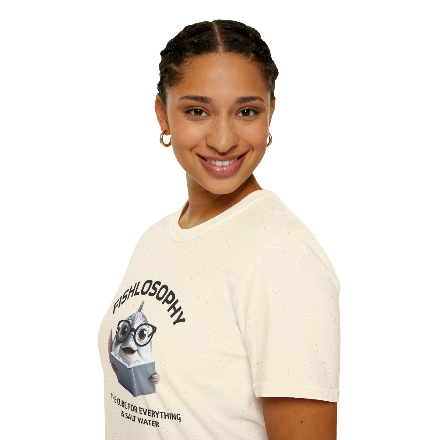 Fishlosophy Unisex T-Shirt - Ocean Vibes and Life's Questions Design - The Cure For Everything Is Salt Water