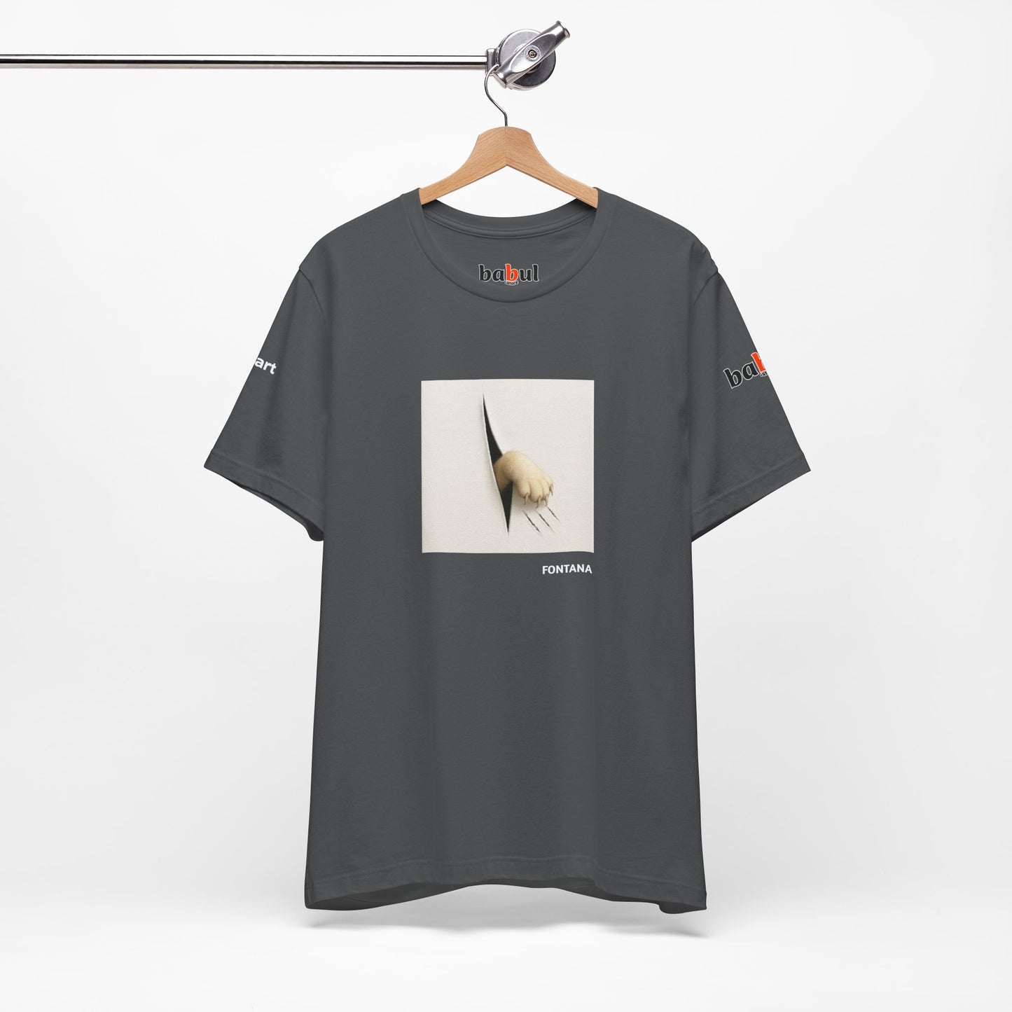 CATART Unisex Jersey Cat T-Shirt - FONTANA - Iconic Painting Reimagined with Cats