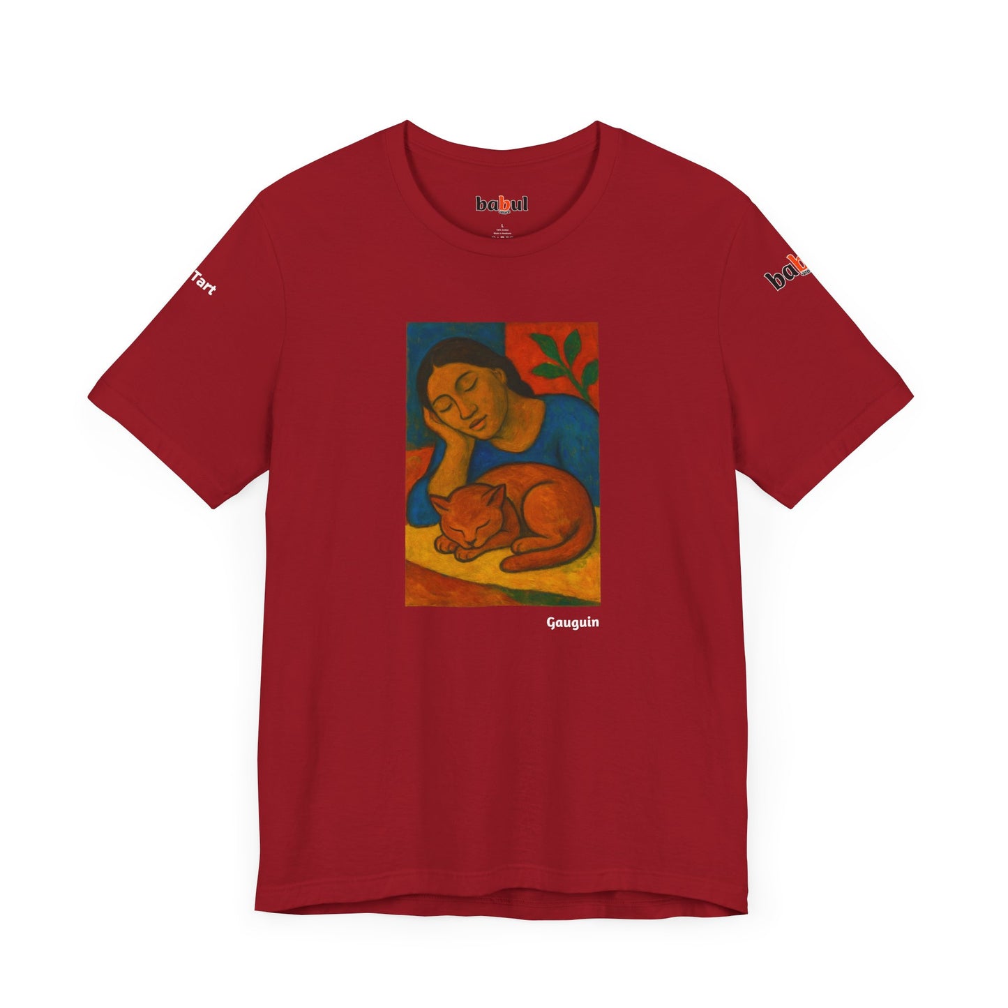 CATART Unisex Jersey Cat T-Shirt - GAUGUIN - Iconic Painting Reimagined with Cats