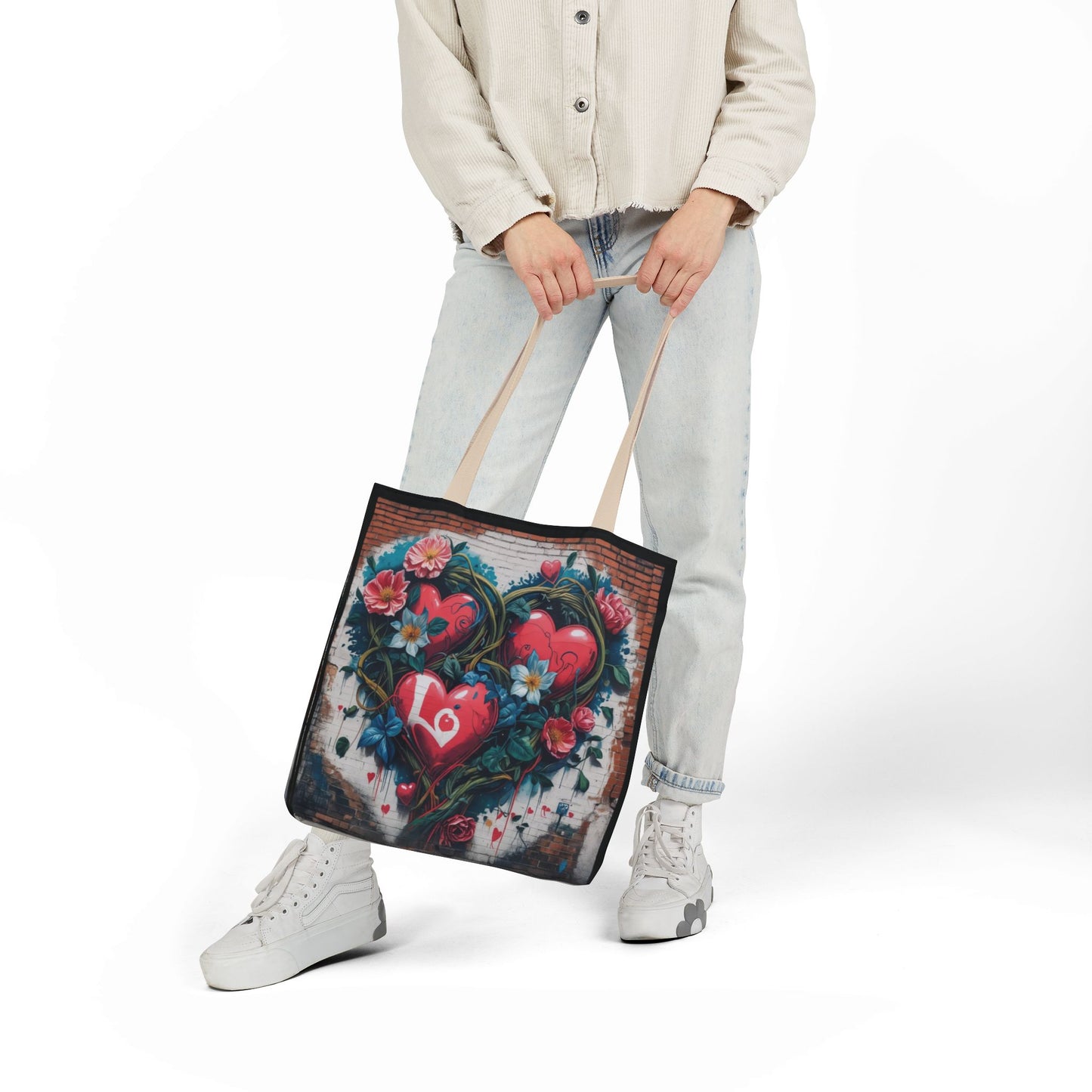 Artistic Surge - Eco-Friendly Canvas Tote Bag - LOVE HEARTS
