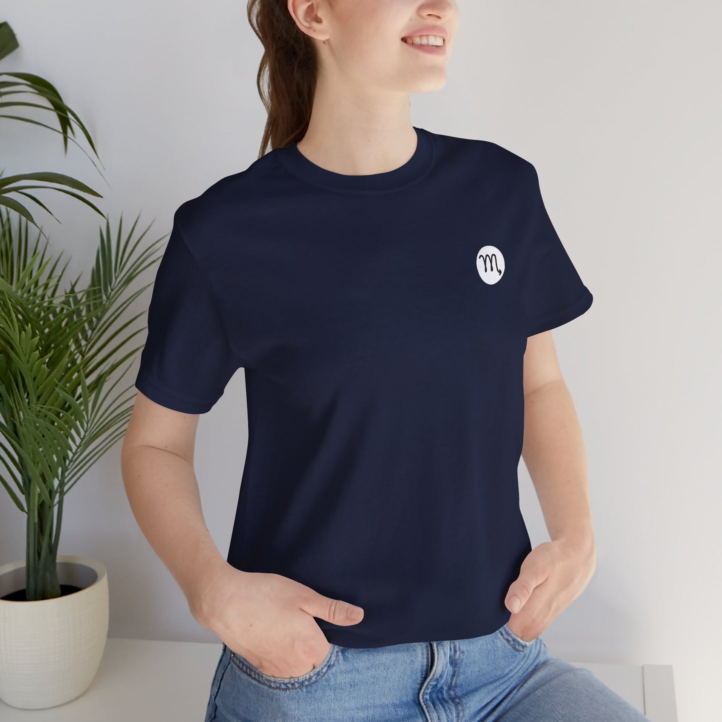 Scorpio - Gothic Zodiac T-Shirt. Blue graphic on the back. Zodiac in the Shadows