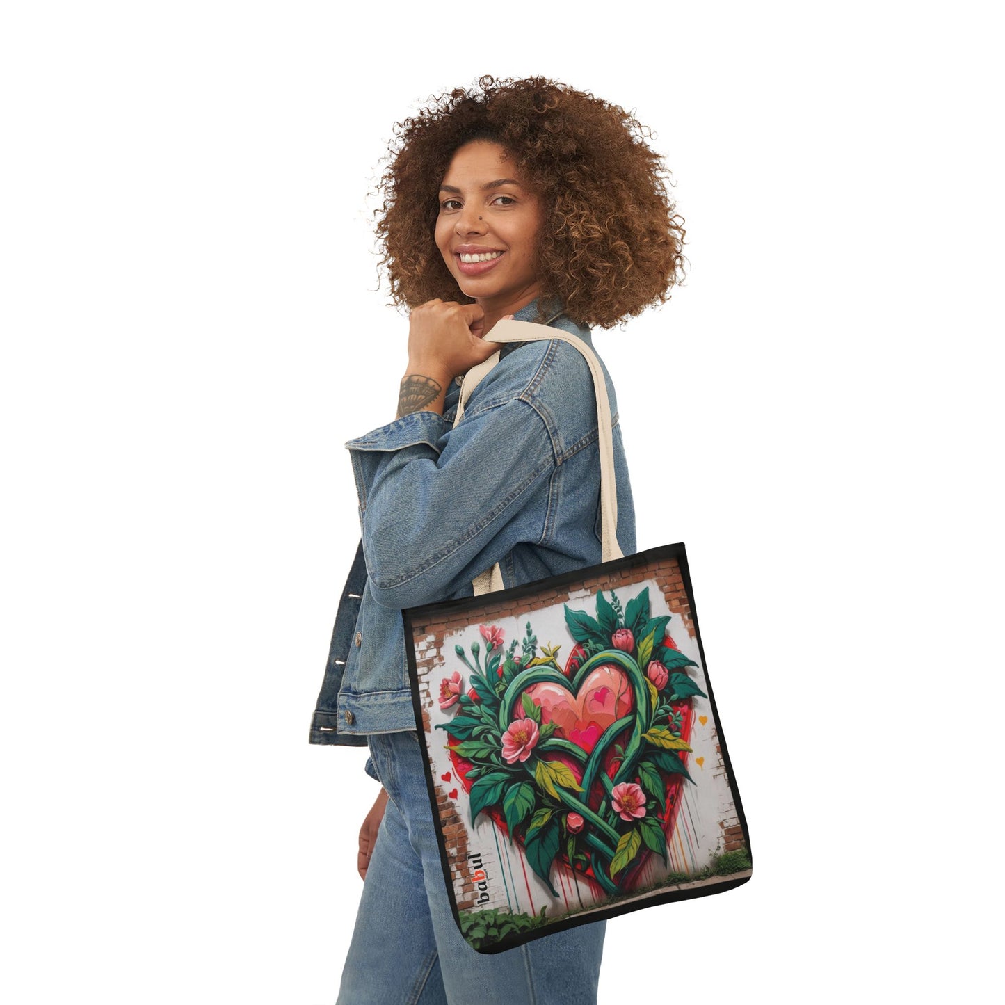 Artistic Surge - Eco-Friendly Canvas Tote Bag - FLOWERED HEARTS