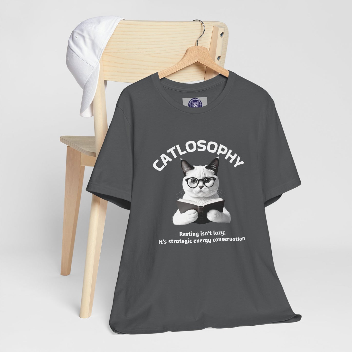 Catlosophy Unisex Jersey Short Sleeve Tee – "Resting isn't Lazy" Design