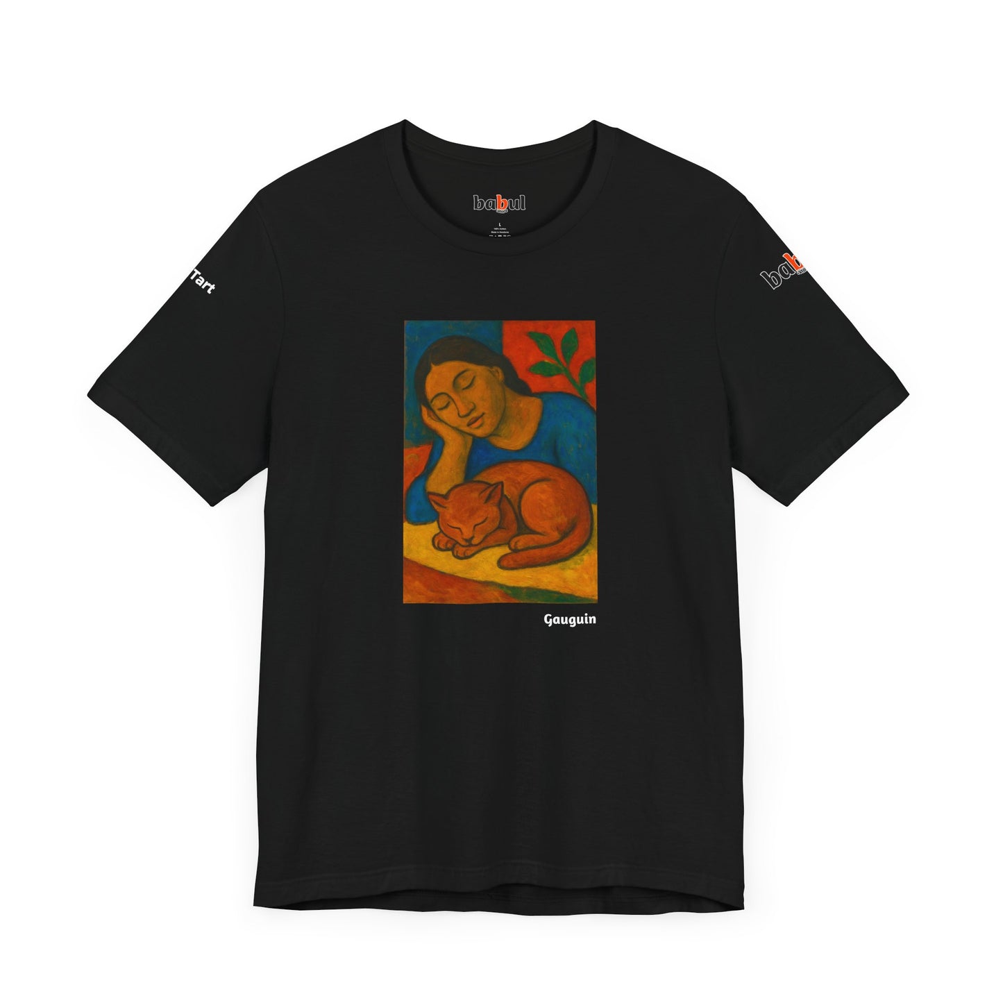 CATART Unisex Jersey Cat T-Shirt - GAUGUIN - Iconic Painting Reimagined with Cats