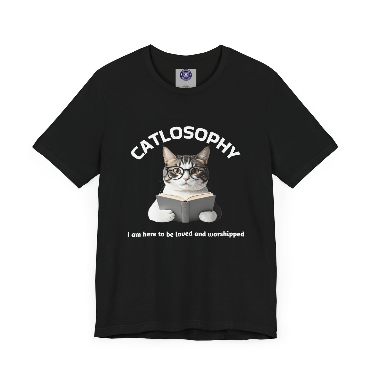 Catlosophy Unisex Jersey Short Sleeve Tee – "I am here to be loved" Design - BABUL T-Shirts